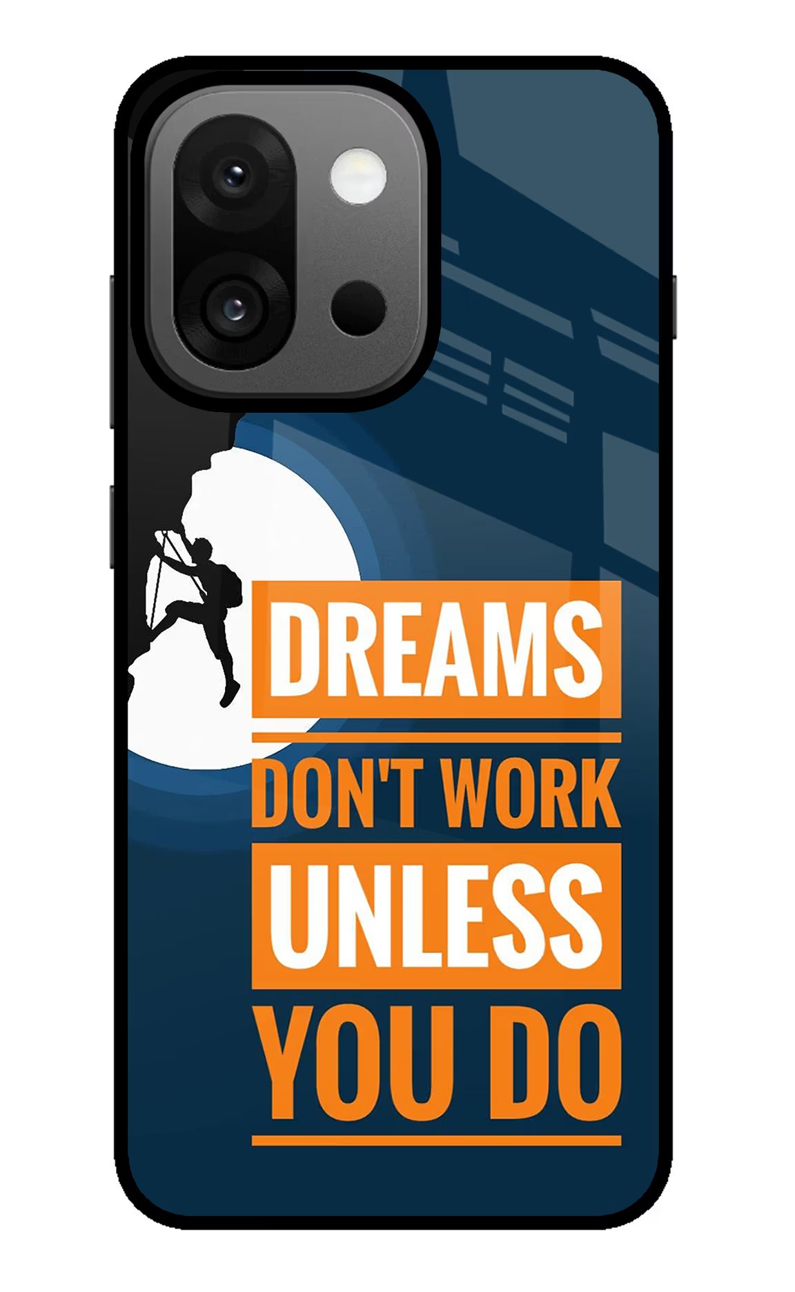 Dreams Don’T Work Unless You Do OnePlus 13s Back Cover - Dreams Don’T Work Unless You Do OnePlus 13s Glass Case Back Cover by Casekaro Dreams Don’T Work Unless You Do OnePlus 13s Glass Case Back Cover by Casekaro