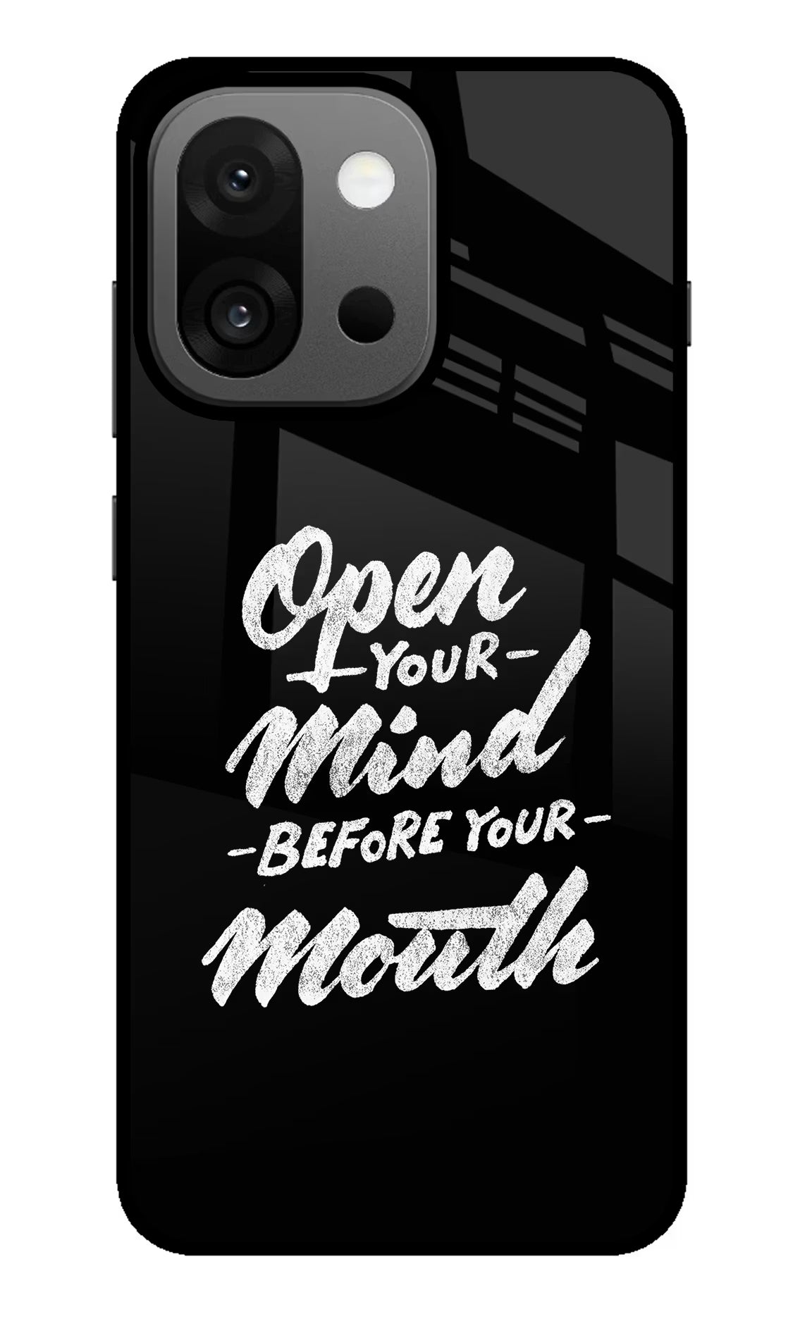 Open Your Mind Before Your Mouth OnePlus 13s Back Cover - Open Your Mind Before Your Mouth OnePlus 13s Glass Case Back Cover by Casekaro Open Your Mind Before Your Mouth OnePlus 13s Glass Case Back Cover by Casekaro