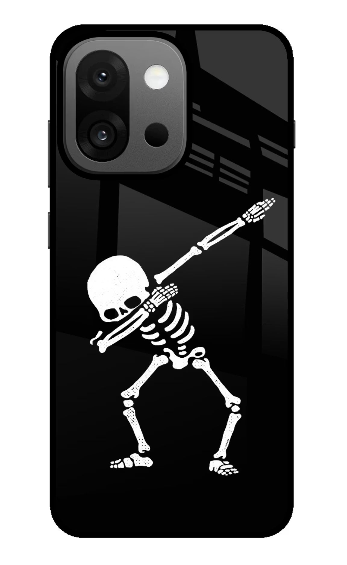 Dabbing Skeleton Art OnePlus 13s Back Cover - Dabbing Skeleton Art OnePlus 13s Glass Case Back Cover by Casekaro Dabbing Skeleton Art OnePlus 13s Glass Case Back Cover by Casekaro