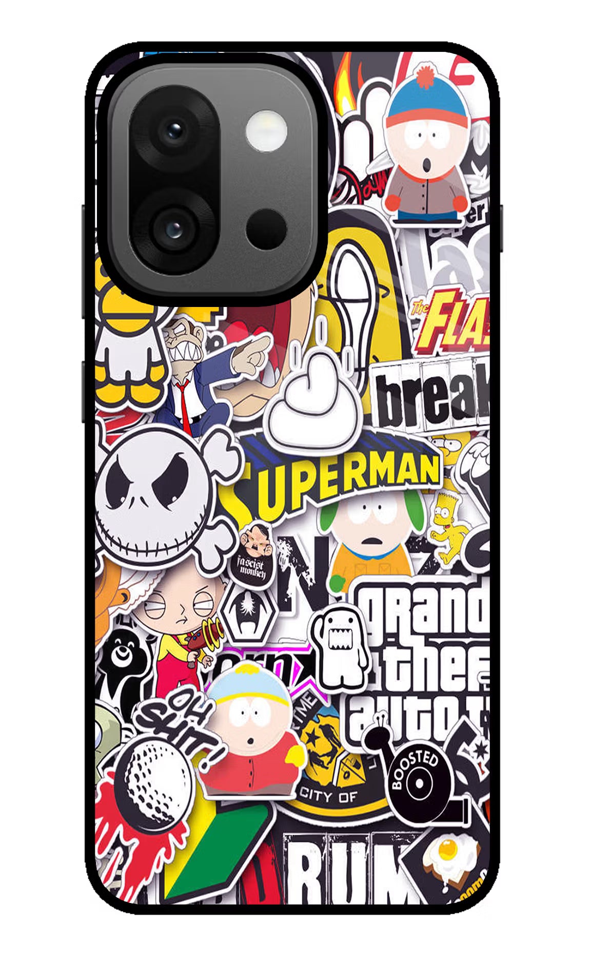 Sticker Bomb OnePlus 13s Back Cover - Sticker Bomb OnePlus 13s Glass Case Back Cover by Casekaro Sticker Bomb OnePlus 13s Glass Case Back Cover by Casekaro