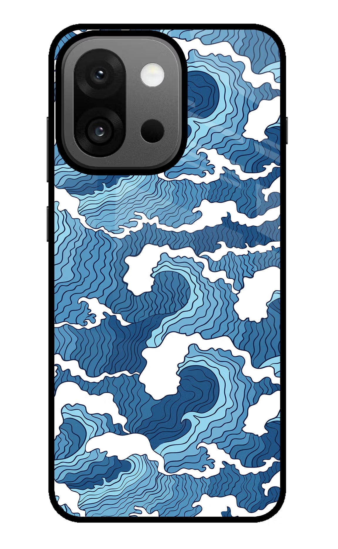 Blue Waves OnePlus 13s Back Cover - Blue Waves OnePlus 13s Glass Case Back Cover by Casekaro Blue Waves OnePlus 13s Glass Case Back Cover by Casekaro