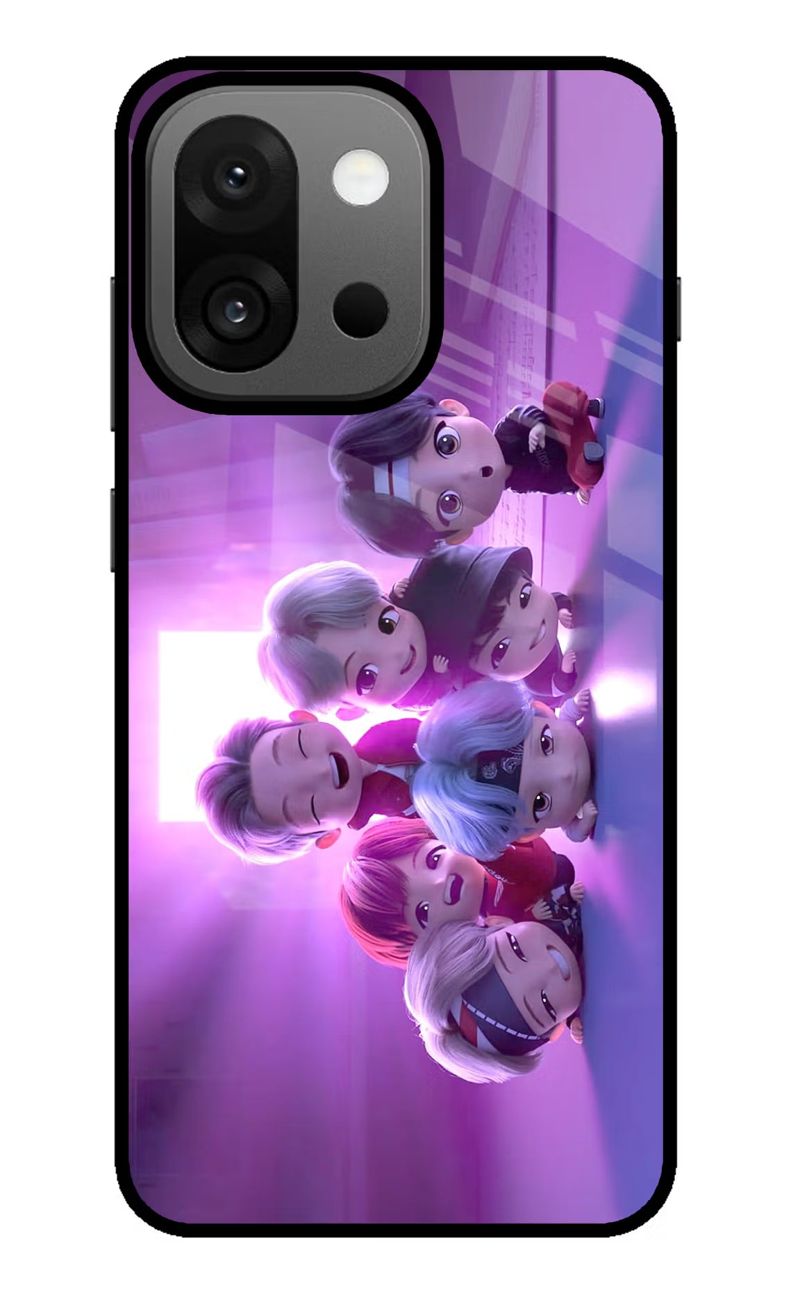 BTS Chibi OnePlus 13s Back Cover - BTS Chibi OnePlus 13s Glass Case Back Cover by Casekaro BTS Chibi OnePlus 13s Glass Case Back Cover by Casekaro