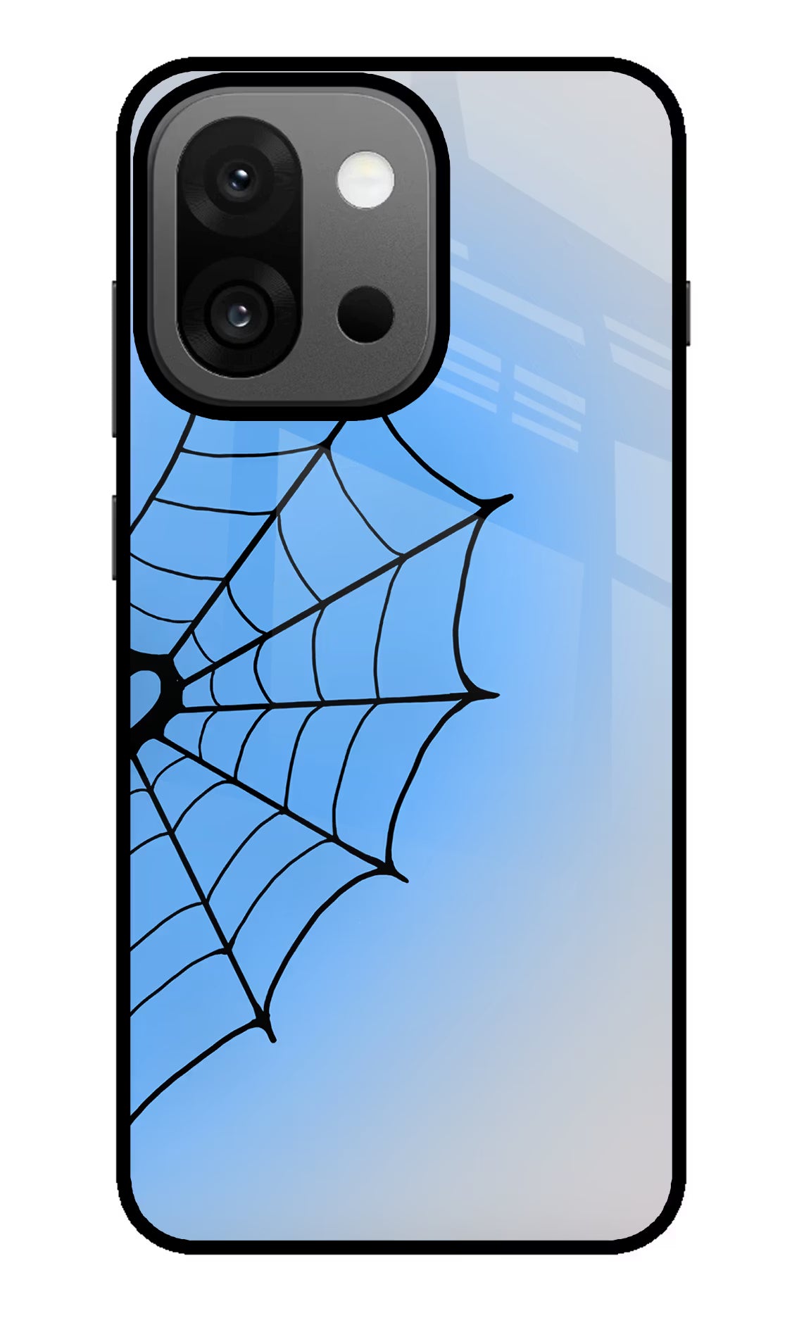Blue Web OnePlus 13s Glass Case - Blue Web OnePlus 13s Glass Case Blue Web OnePlus 13s Glass Case