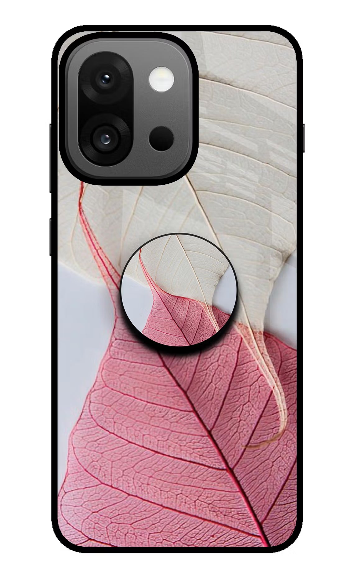 White Pink Leaf OnePlus 13s Pop Case - White Pink Leaf OnePlus 13s Pop Case by Casekaro White Pink Leaf OnePlus 13s Pop Case by Casekaro