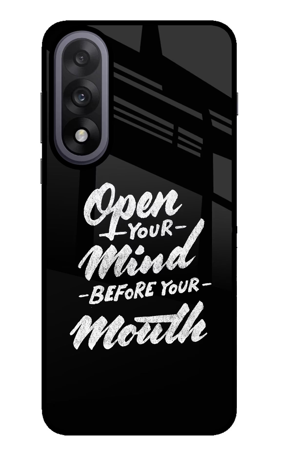 Open Your Mind Before Your Mouth OnePlus Nord 5 Back Cover - Open Your Mind Before Your Mouth OnePlus Nord 5 Glass Case Back Cover by Casekaro Open Your Mind Before Your Mouth OnePlus Nord 5 Glass Case Back Cover by Casekaro