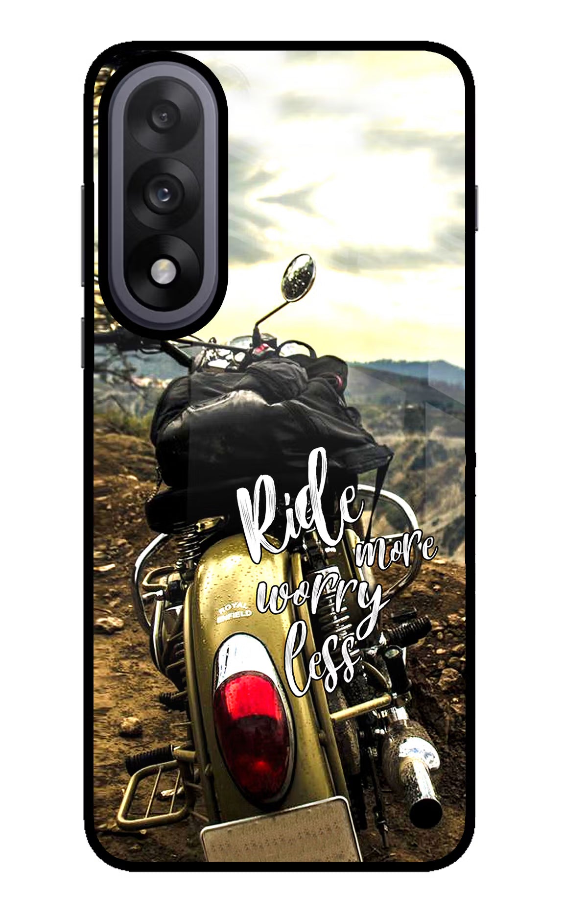 Ride More Worry Less OnePlus Nord 5 Back Cover - Ride More Worry Less OnePlus Nord 5 Glass Case Back Cover by Casekaro Ride More Worry Less OnePlus Nord 5 Glass Case Back Cover by Casekaro