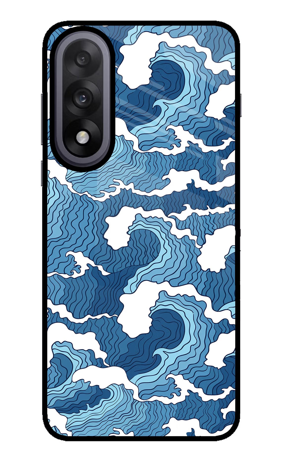 Blue Waves OnePlus Nord 5 Back Cover - Blue Waves OnePlus Nord 5 Glass Case Back Cover by Casekaro Blue Waves OnePlus Nord 5 Glass Case Back Cover by Casekaro
