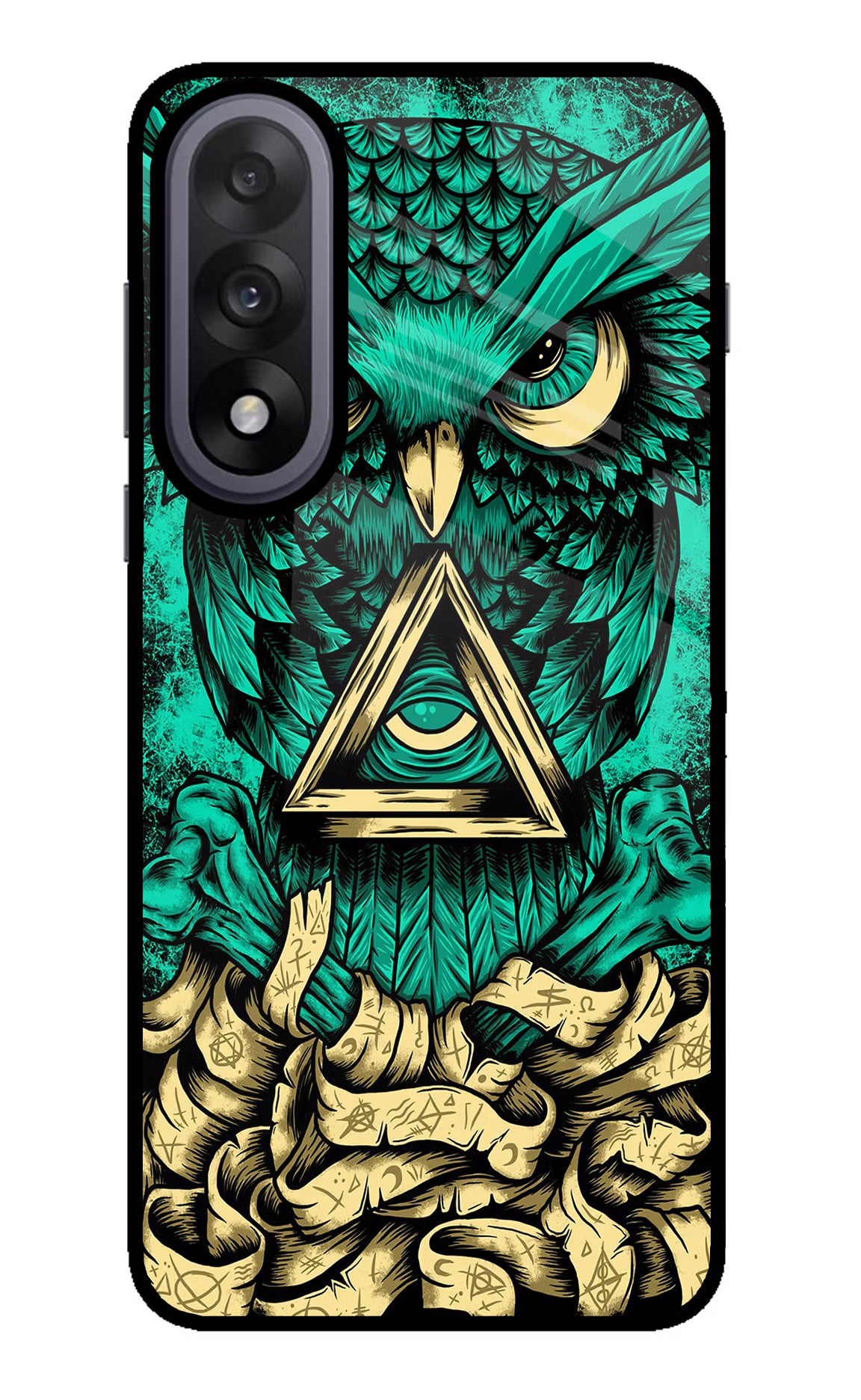 Green Owl OnePlus Nord 5 Back Cover - Green Owl OnePlus Nord 5 Glass Case Back Cover by Casekaro Green Owl OnePlus Nord 5 Glass Case Back Cover by Casekaro