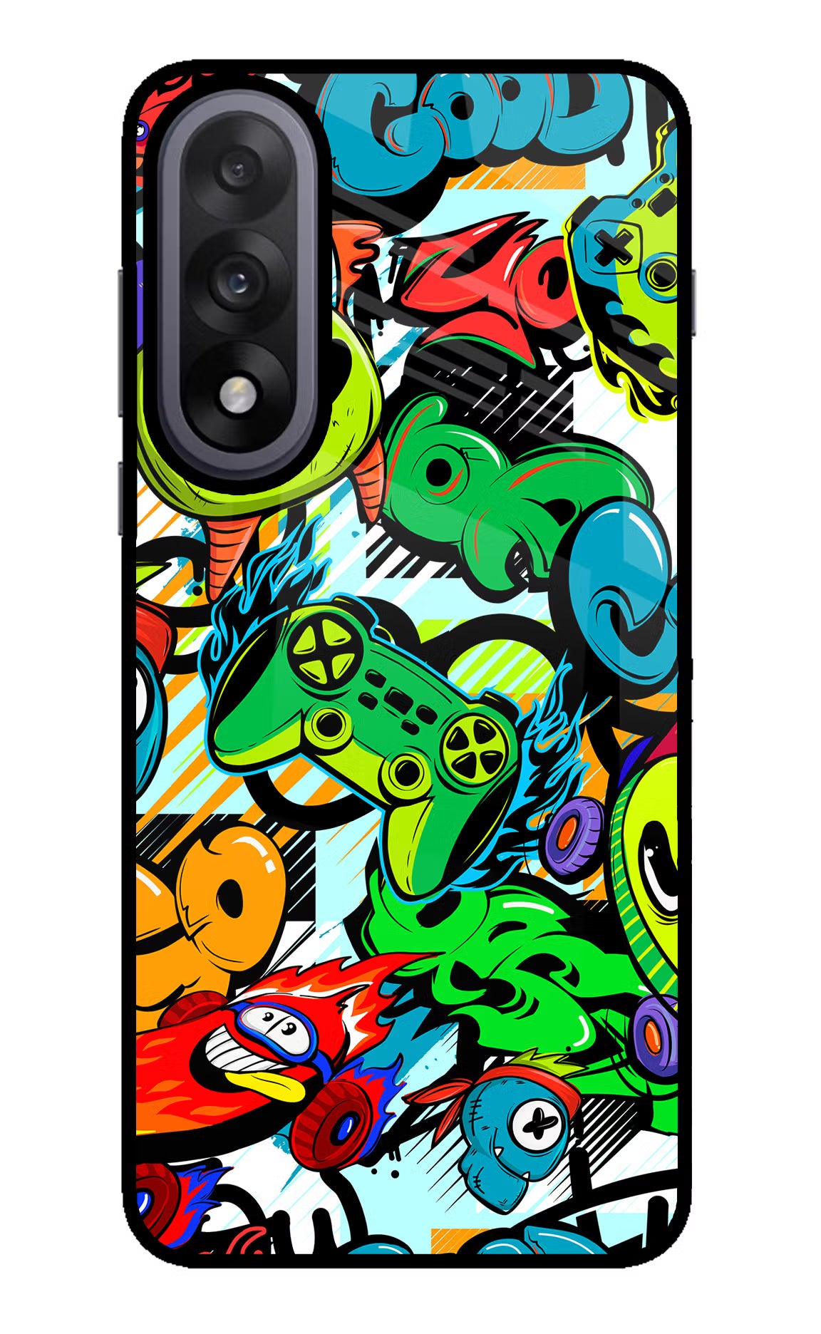 Game Doodle OnePlus Nord 5 Back Cover - Game Doodle OnePlus Nord 5 Glass Case Back Cover by Casekaro Game Doodle OnePlus Nord 5 Glass Case Back Cover by Casekaro