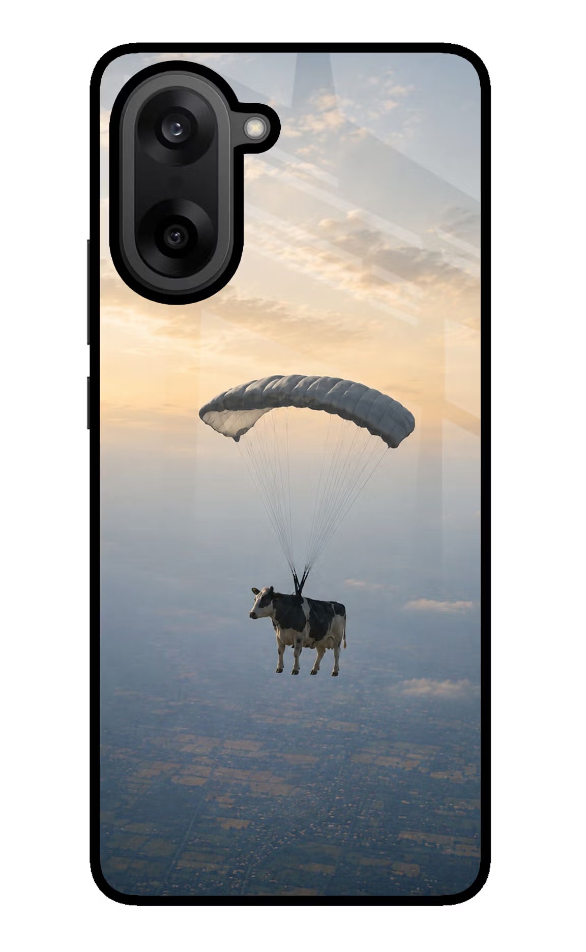 Skydiving Cow OnePlus Nord CE5 Glass Case - Skydiving Cow OnePlus Nord CE5 Glass Case Skydiving Cow OnePlus Nord CE5 Glass Case