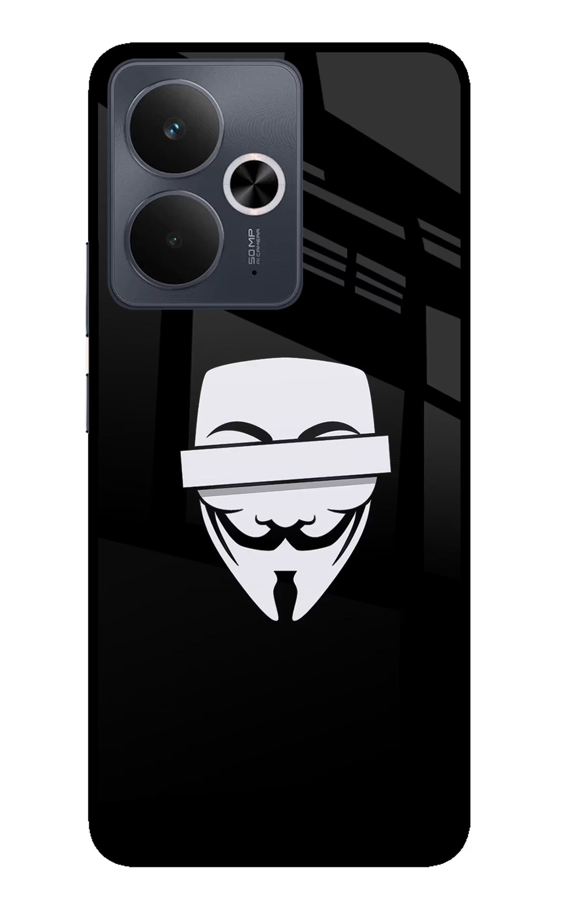 Anonymous Face Realme 14T 5G Glass Case - Anonymous Face Realme 14T 5G Glass Case Anonymous Face Realme 14T 5G Glass Case