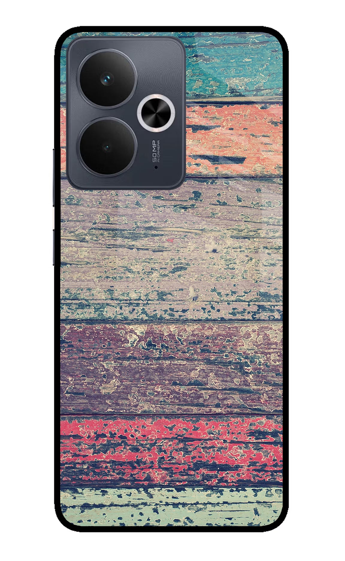 Colourful Wall Realme 14T 5G Back Cover - Colourful Wall Realme 14T 5G Glass Case Back Cover by Casekaro Colourful Wall Realme 14T 5G Glass Case Back Cover by Casekaro