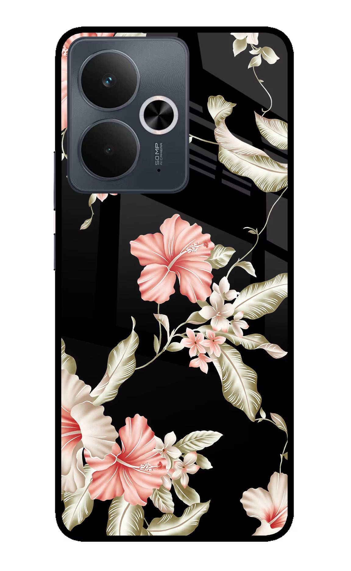 Flowers Realme 14T 5G Glass Case - Flowers Realme 14T 5G Glass Case Flowers Realme 14T 5G Glass Case
