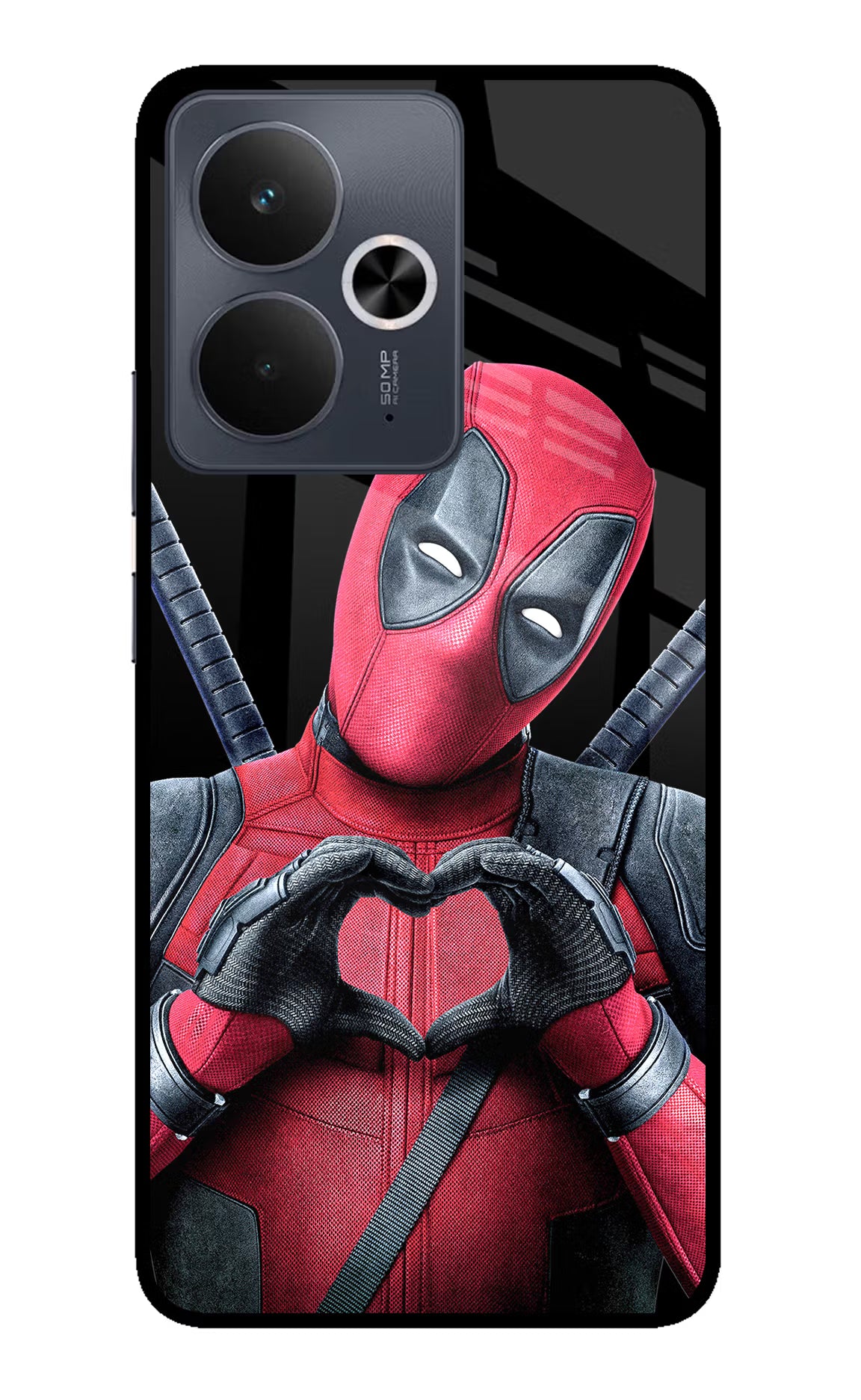 Deadpool Realme 14T 5G Glass Case - Deadpool Realme 14T 5G Glass Case Deadpool Realme 14T 5G Glass Case