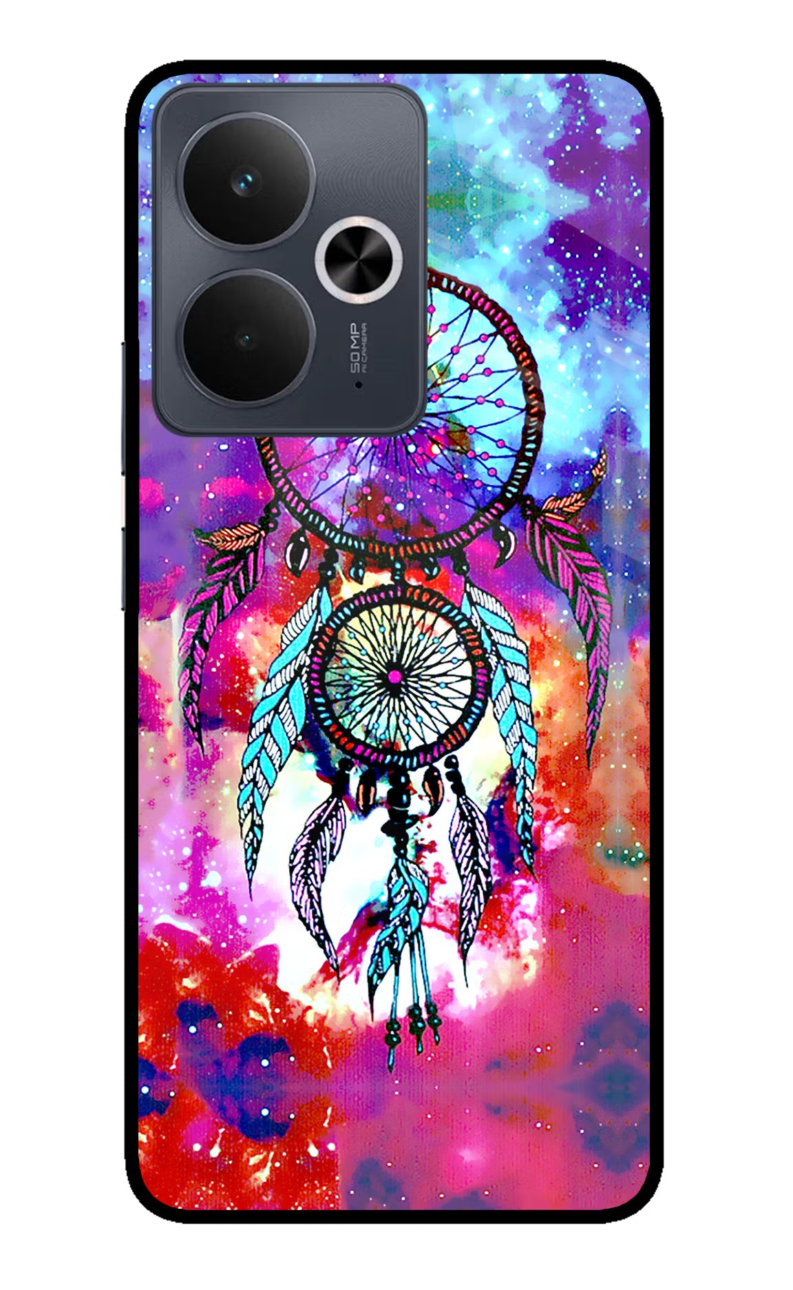 Dream Catcher Abstract Realme 14T 5G Back Cover - Dream Catcher Abstract Realme 14T 5G Glass Case Back Cover by Casekaro Dream Catcher Abstract Realme 14T 5G Glass Case Back Cover by Casekaro