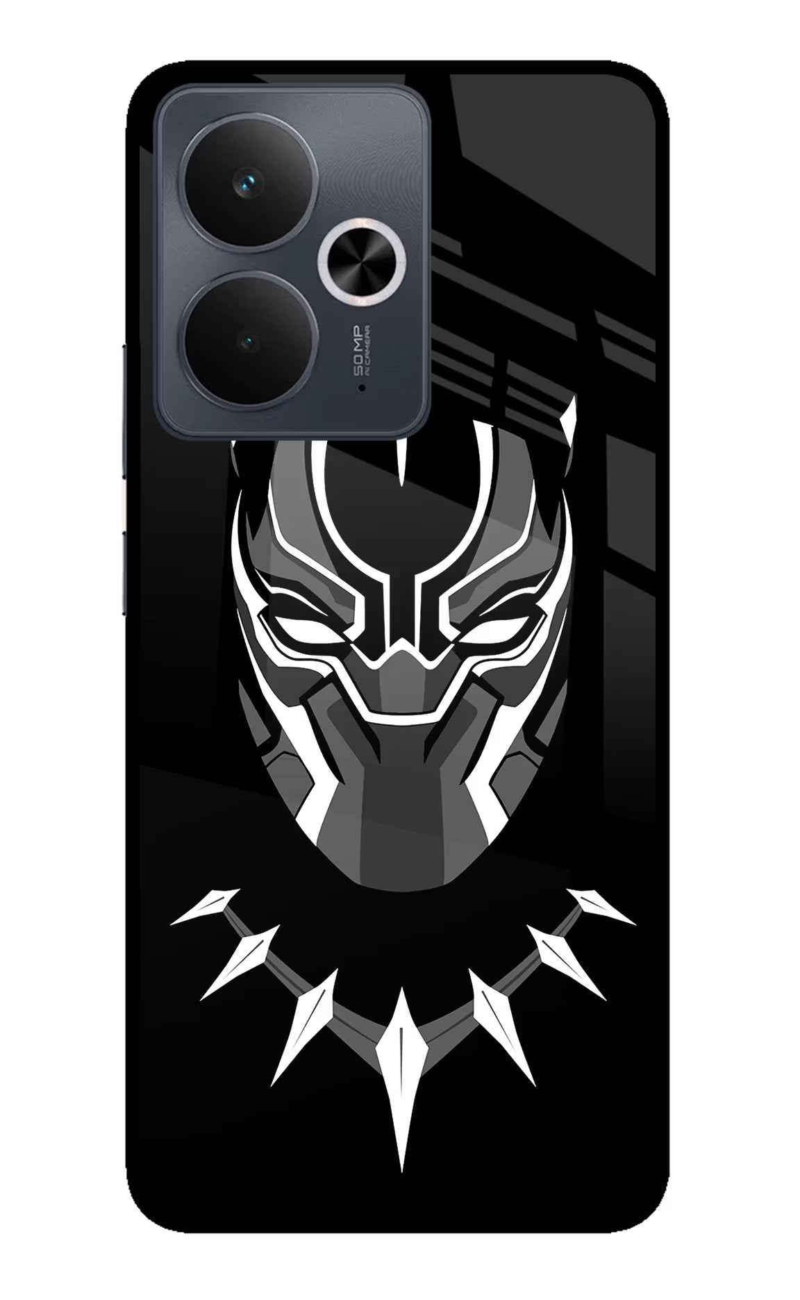 Black Panther Realme 14T 5G Back Cover - Black Panther Realme 14T 5G Glass Case Back Cover by Casekaro Black Panther Realme 14T 5G Glass Case Back Cover by Casekaro