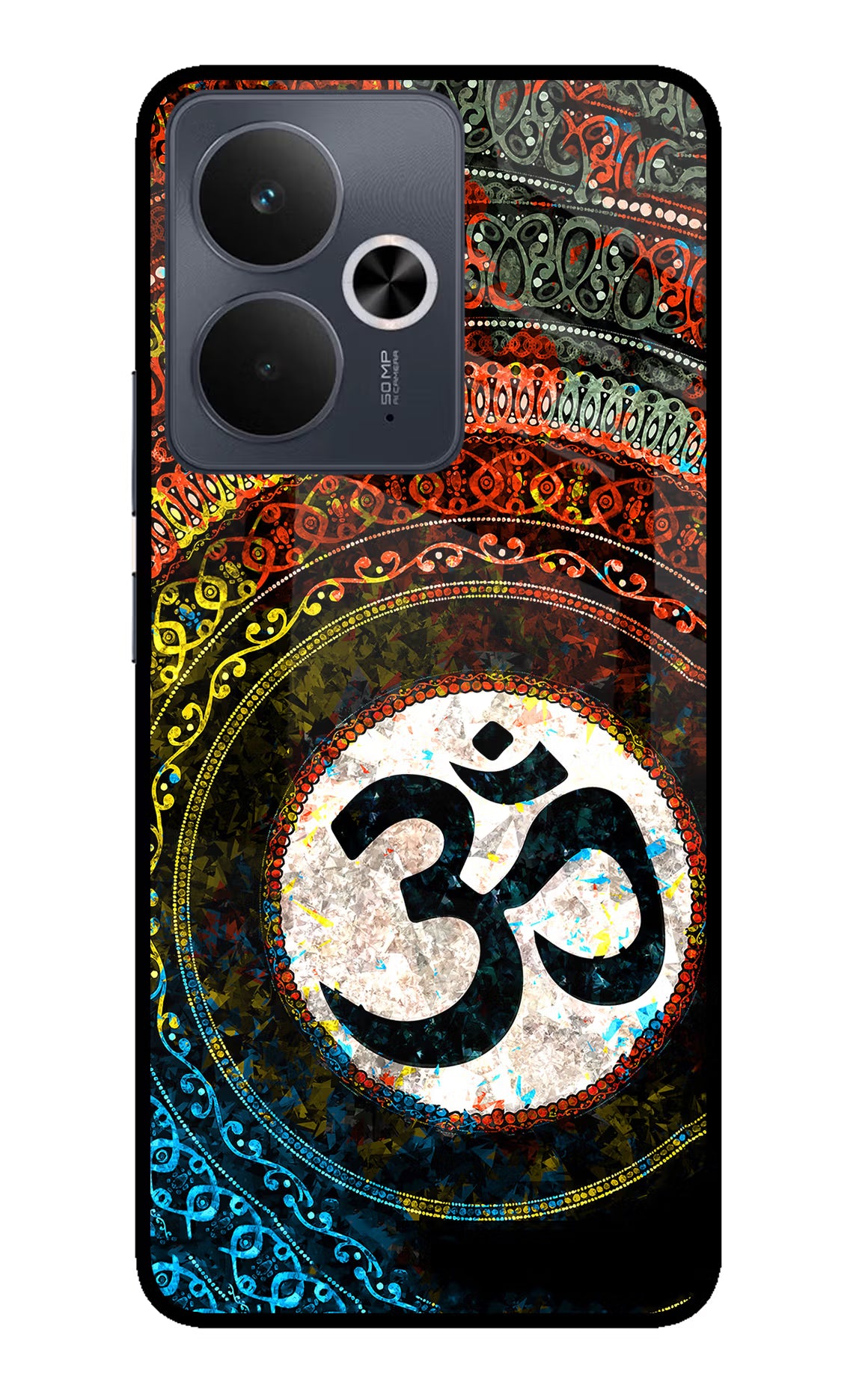 Om Cultural Realme 14T 5G Back Cover - Om Cultural Realme 14T 5G Glass Case Back Cover by Casekaro Om Cultural Realme 14T 5G Glass Case Back Cover by Casekaro