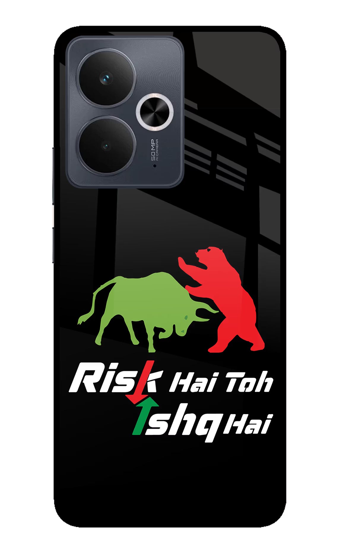 Risk Hai Toh Ishq Hai Realme 14T 5G Back Cover - Risk Hai Toh Ishq Hai Realme 14T 5G Glass Case Back Cover by Casekaro Risk Hai Toh Ishq Hai Realme 14T 5G Glass Case Back Cover by Casekaro