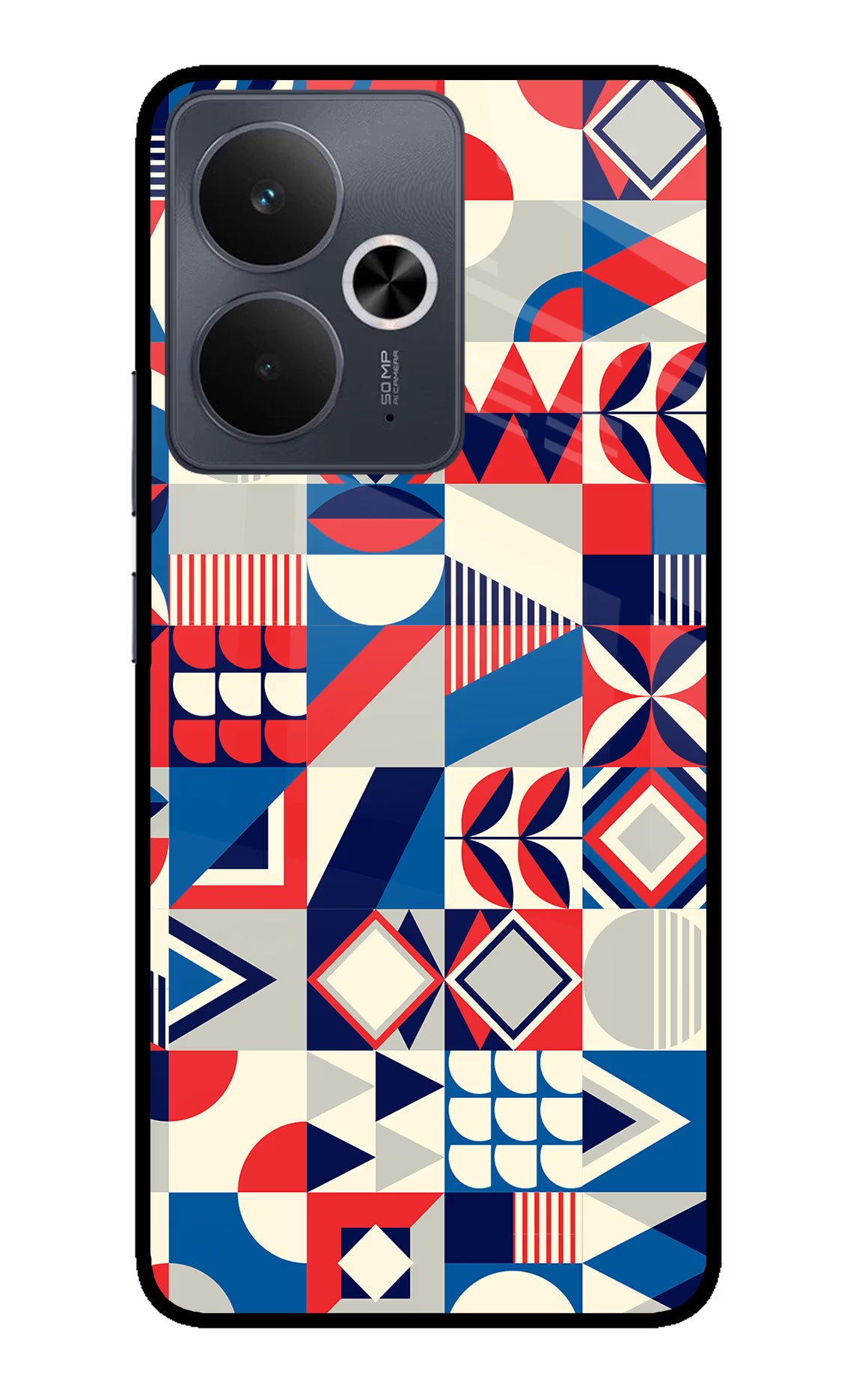Colorful Pattern Realme 14T 5G Back Cover - Colorful Pattern Realme 14T 5G Glass Case Back Cover by Casekaro Colorful Pattern Realme 14T 5G Glass Case Back Cover by Casekaro