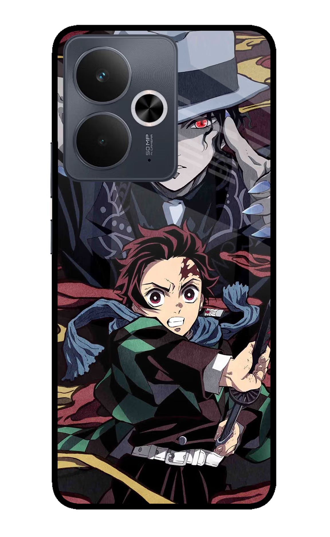 Demon Slayer Realme 14T 5G Back Cover - Demon Slayer Realme 14T 5G Glass Case Back Cover by Casekaro Demon Slayer Realme 14T 5G Glass Case Back Cover by Casekaro