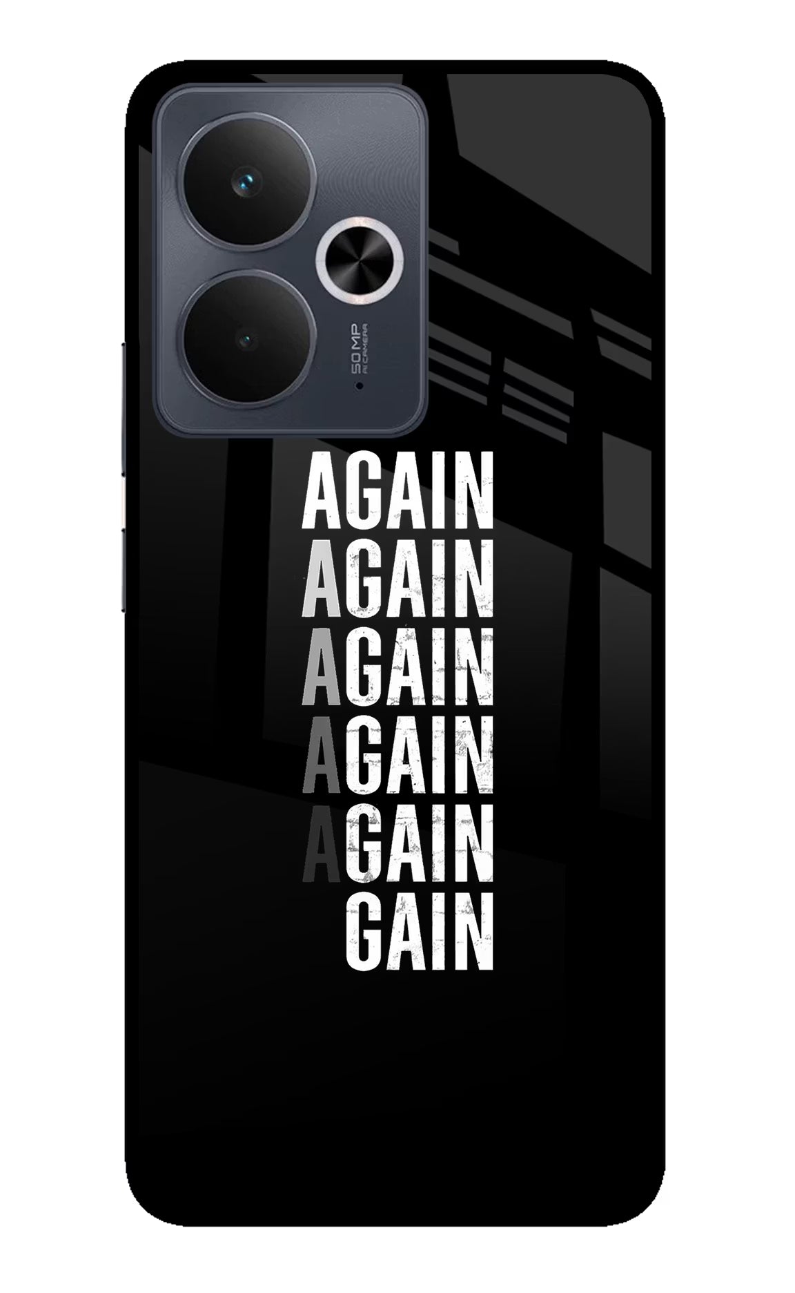 Again Again Gain Realme 14T 5G Back Cover - Again Again Gain Realme 14T 5G Glass Case Back Cover by Casekaro Again Again Gain Realme 14T 5G Glass Case Back Cover by Casekaro