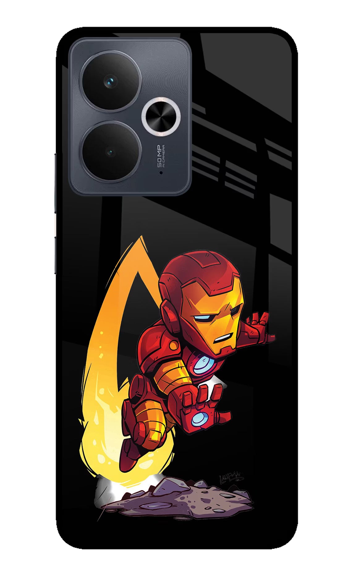 IronMan Realme 14T 5G Back Cover - IronMan Realme 14T 5G Glass Case Back Cover by Casekaro IronMan Realme 14T 5G Glass Case Back Cover by Casekaro