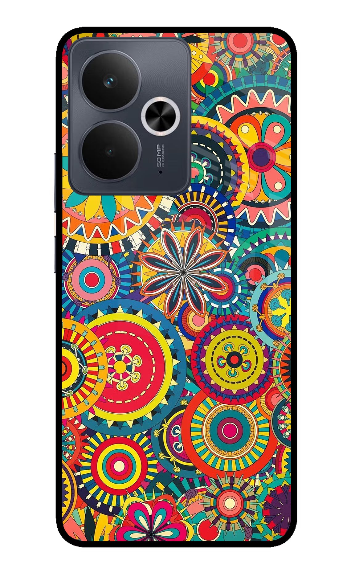 Gol Gol Art Realme 14T 5G Back Cover - Gol Gol Art Realme 14T 5G Glass Case Back Cover by Casekaro Gol Gol Art Realme 14T 5G Glass Case Back Cover by Casekaro