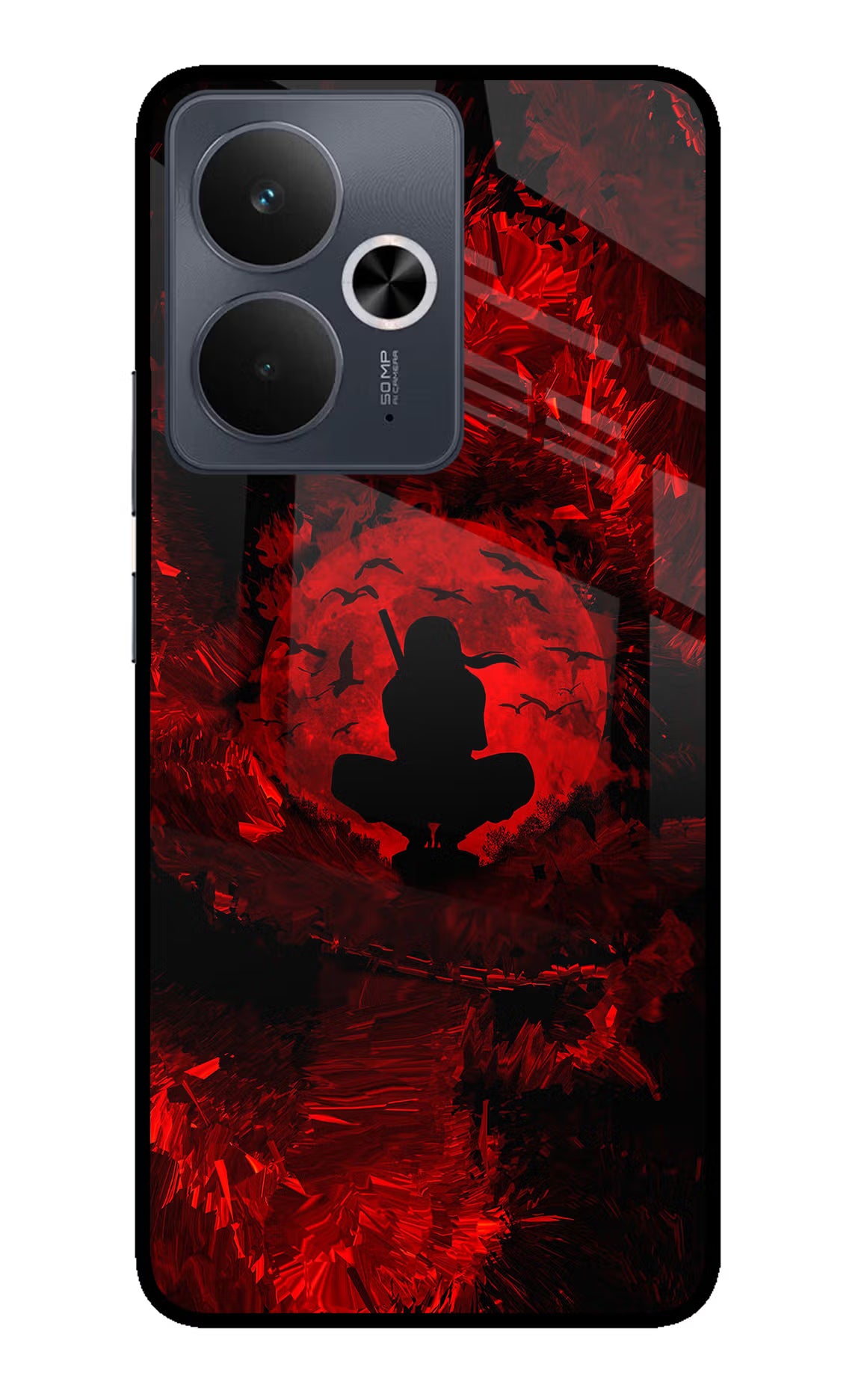 Itachi Uchiha Realme 14T 5G Back Cover - Itachi Uchiha Realme 14T 5G Glass Case Back Cover by Casekaro Itachi Uchiha Realme 14T 5G Glass Case Back Cover by Casekaro