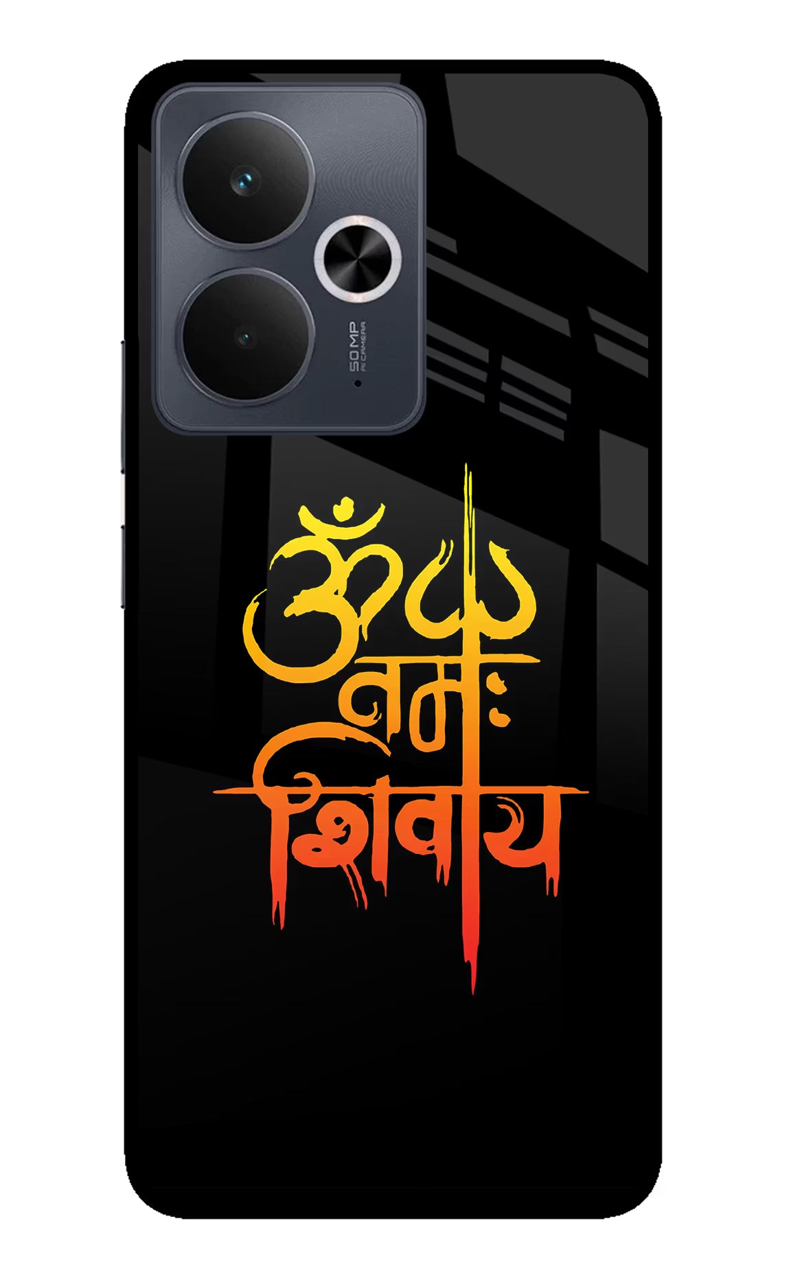 Om Namah Shivay Realme 14T 5G Back Cover - Om Namah Shivay Realme 14T 5G Glass Case Back Cover by Casekaro Om Namah Shivay Realme 14T 5G Glass Case Back Cover by Casekaro