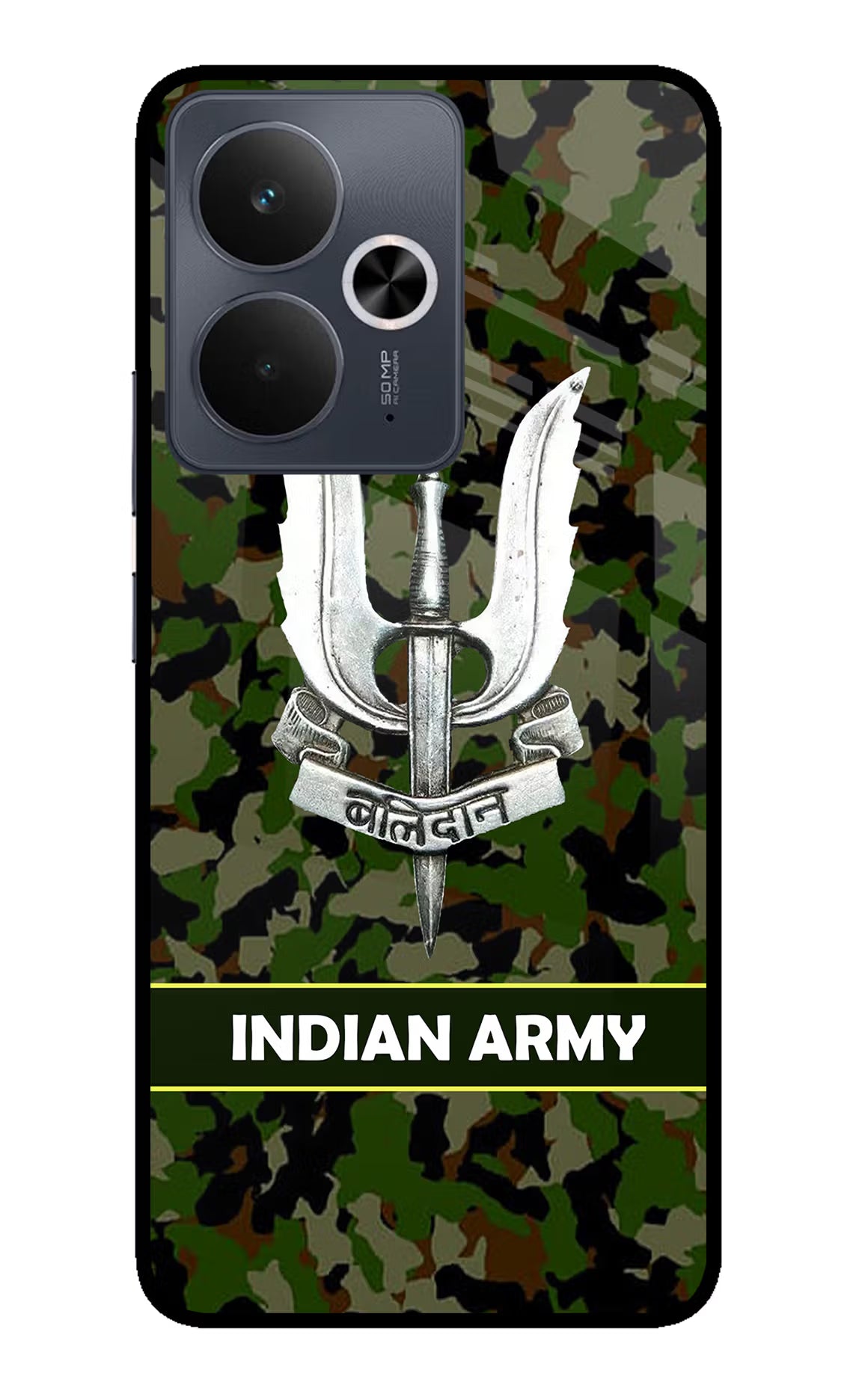 Balidan Indian Logo Realme 14T 5G Back Cover - Balidan Indian Logo Realme 14T 5G Glass Case Back Cover by Casekaro Balidan Indian Logo Realme 14T 5G Glass Case Back Cover by Casekaro