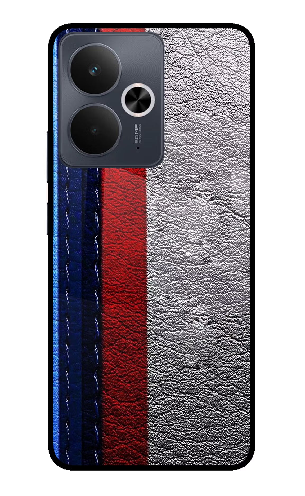 BMW Stripes Realme 14T 5G Back Cover - BMW Stripes Realme 14T 5G Glass Case Back Cover by Casekaro BMW Stripes Realme 14T 5G Glass Case Back Cover by Casekaro