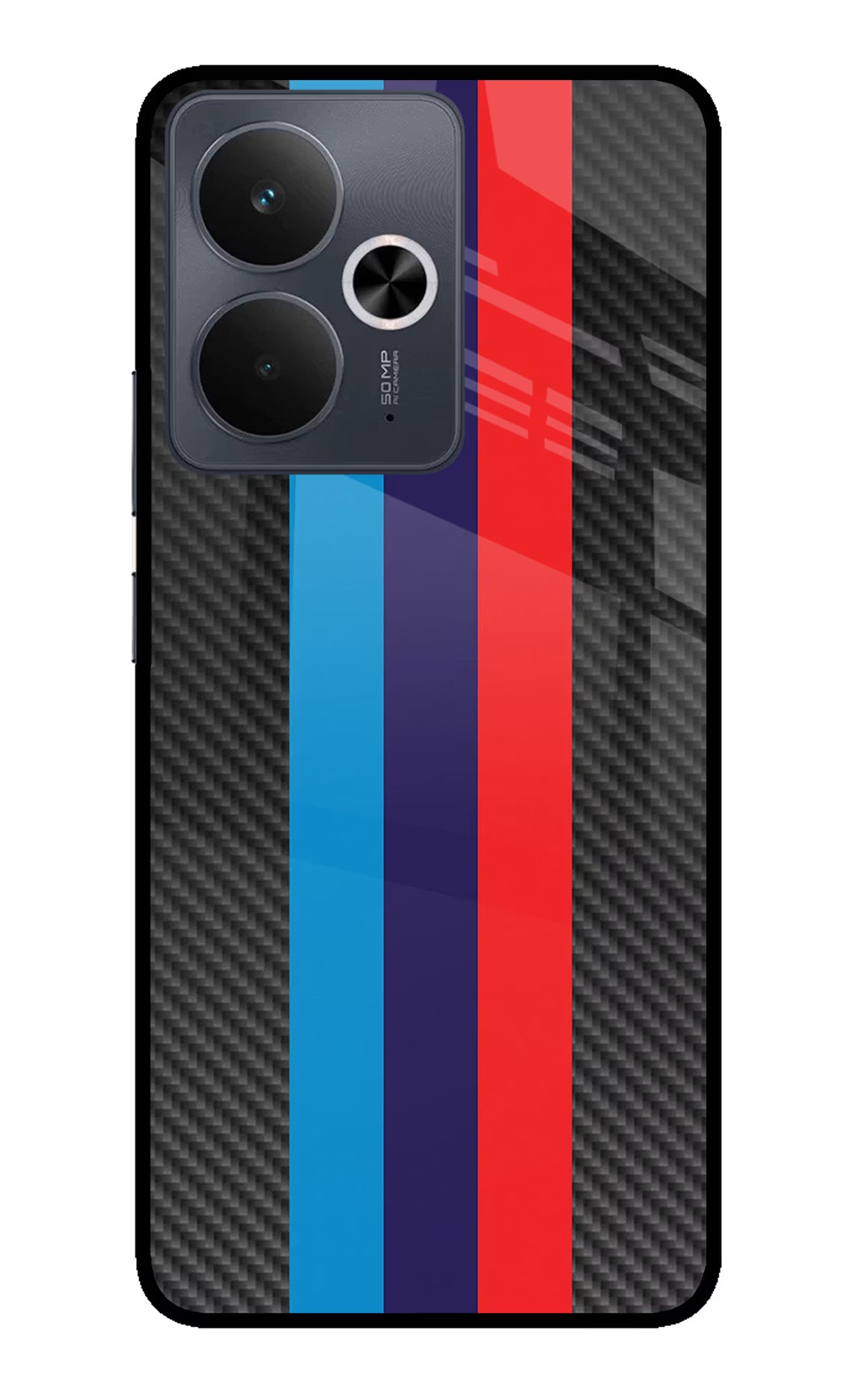 BMW Stripes Pattern Realme 14T 5G Glass Case - BMW Stripes Pattern Realme 14T 5G Glass Case BMW Stripes Pattern Realme 14T 5G Glass Case