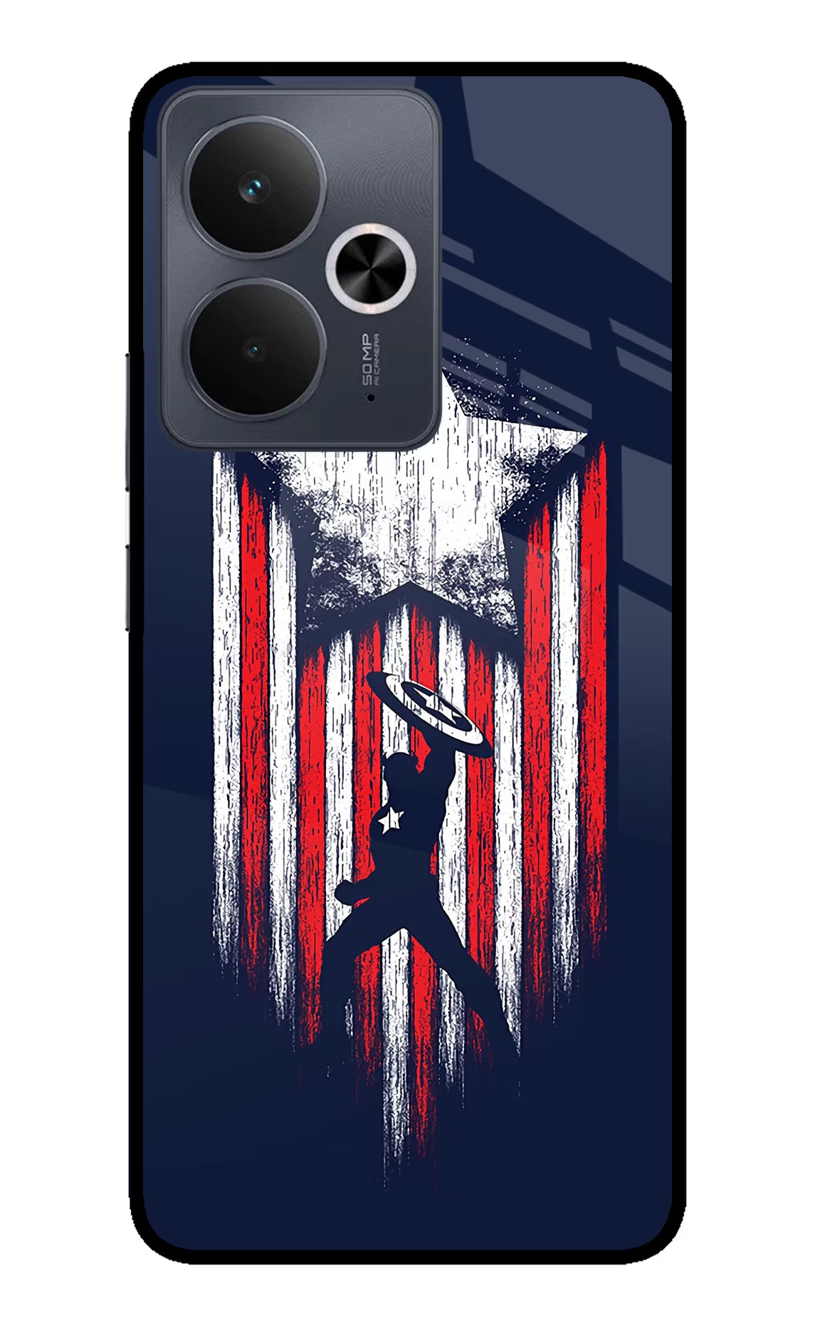 Captain America Marvel Art Realme 14T 5G Glass Case - Captain America Marvel Art Realme 14T 5G Glass Case Captain America Marvel Art Realme 14T 5G Glass Case