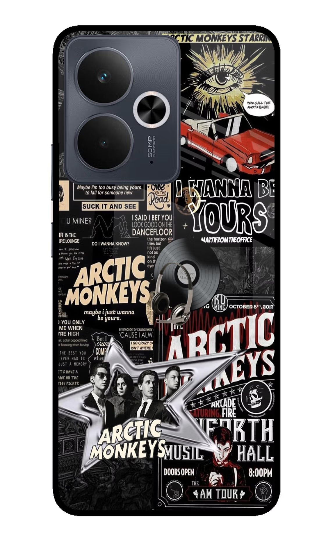 Arctic Monkeys Realme 14T 5G Back Cover - Arctic Monkeys Realme 14T 5G Glass Case Back Cover by Casekaro Arctic Monkeys Realme 14T 5G Glass Case Back Cover by Casekaro