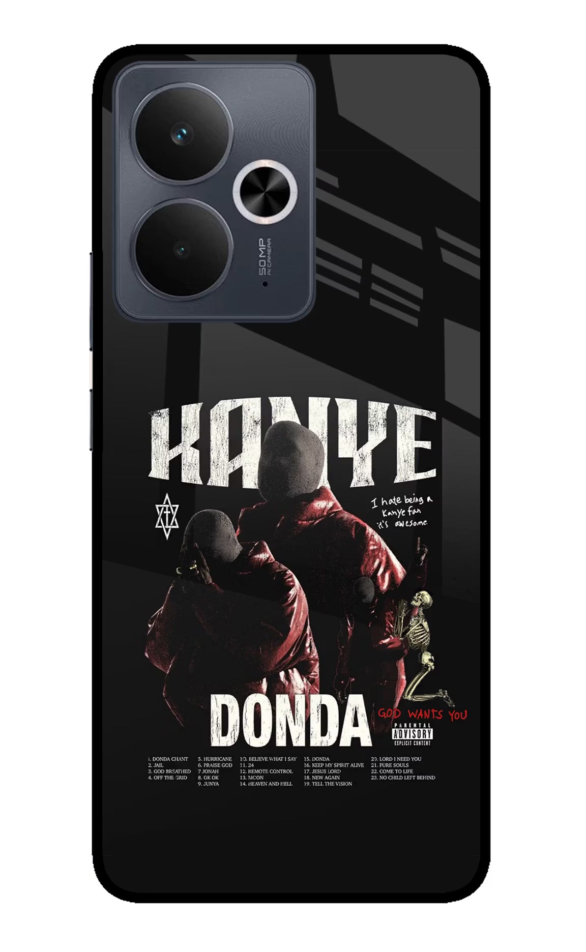 Donda Kanye West Realme 14T 5G Back Cover - Donda Kanye West Realme 14T 5G Glass Case Back Cover by Casekaro Donda Kanye West Realme 14T 5G Glass Case Back Cover by Casekaro