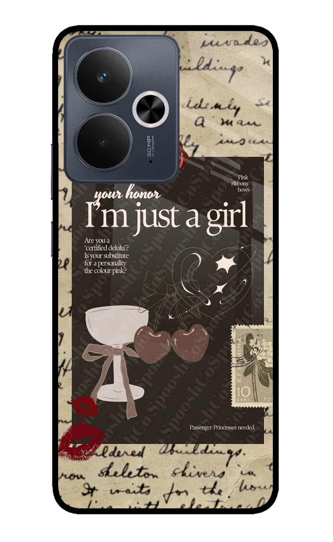 I am just a girl Realme 14T 5G Glass Case - I am just a girl Realme 14T 5G Glass Case I am just a girl Realme 14T 5G Glass Case