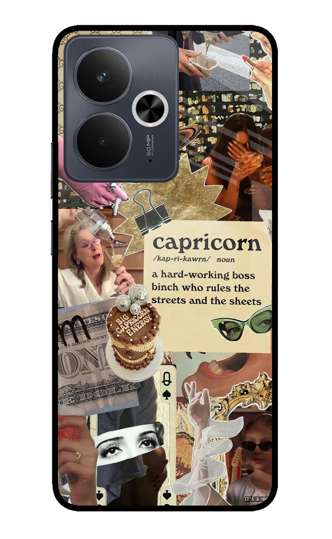 Capricorn Zodiac Realme 14T 5G Back Cover - Capricorn Zodiac Realme 14T 5G Glass Case Back Cover by Casekaro Capricorn Zodiac Realme 14T 5G Glass Case Back Cover by Casekaro