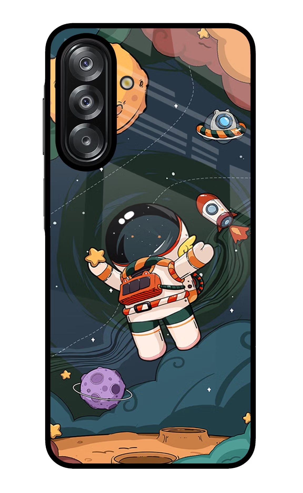 Cartoon Astronaut Samsung A26 Glass Case - Cartoon Astronaut Samsung A26 Glass Case Cartoon Astronaut Samsung A26 Glass Case