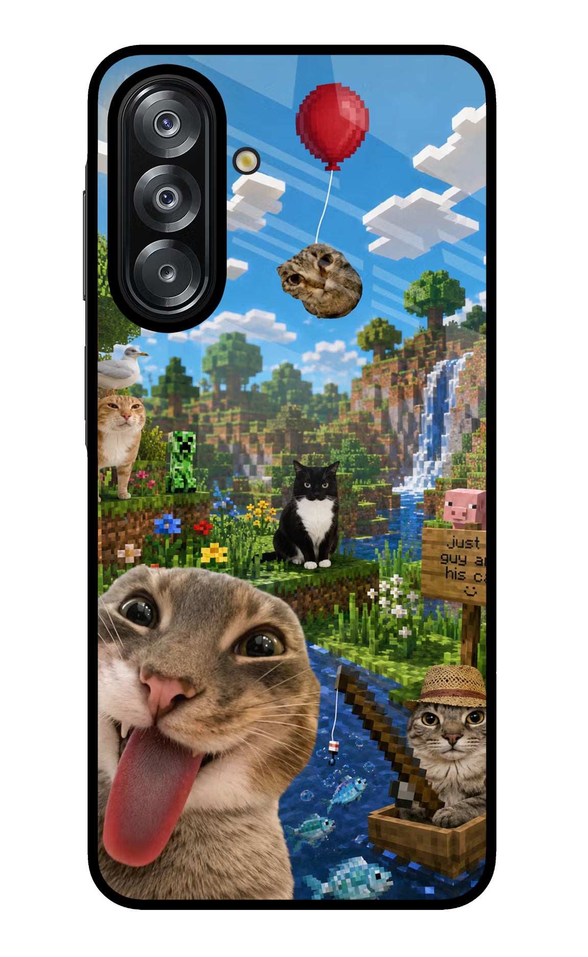 Minecraft Cat Chaos Samsung A26 Glass Case - Minecraft Cat Chaos Samsung A26 Glass Case Minecraft Cat Chaos Samsung A26 Glass Case