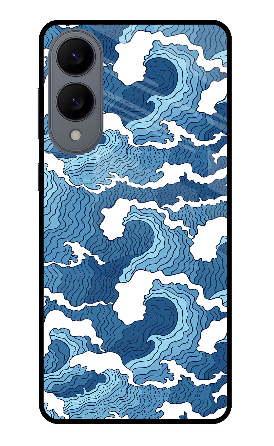 Blue Waves Samsung S25 Edge Glass Case - Blue Waves Samsung S25 Edge Glass Case Blue Waves Samsung S25 Edge Glass Case