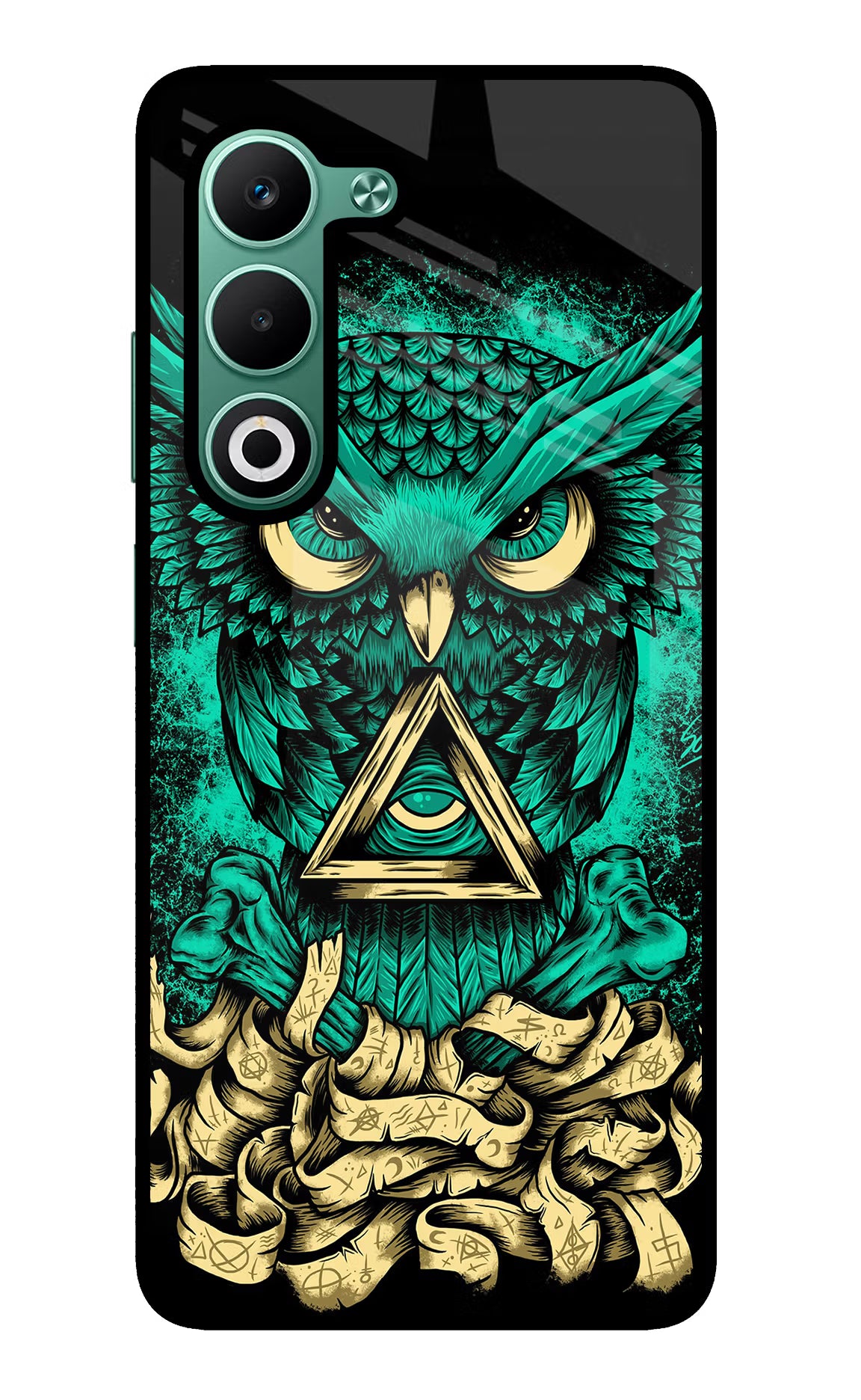 Green Owl Oppo A5 5G Glass Case - Green Owl Oppo A5 5G Glass Case Green Owl Oppo A5 5G Glass Case