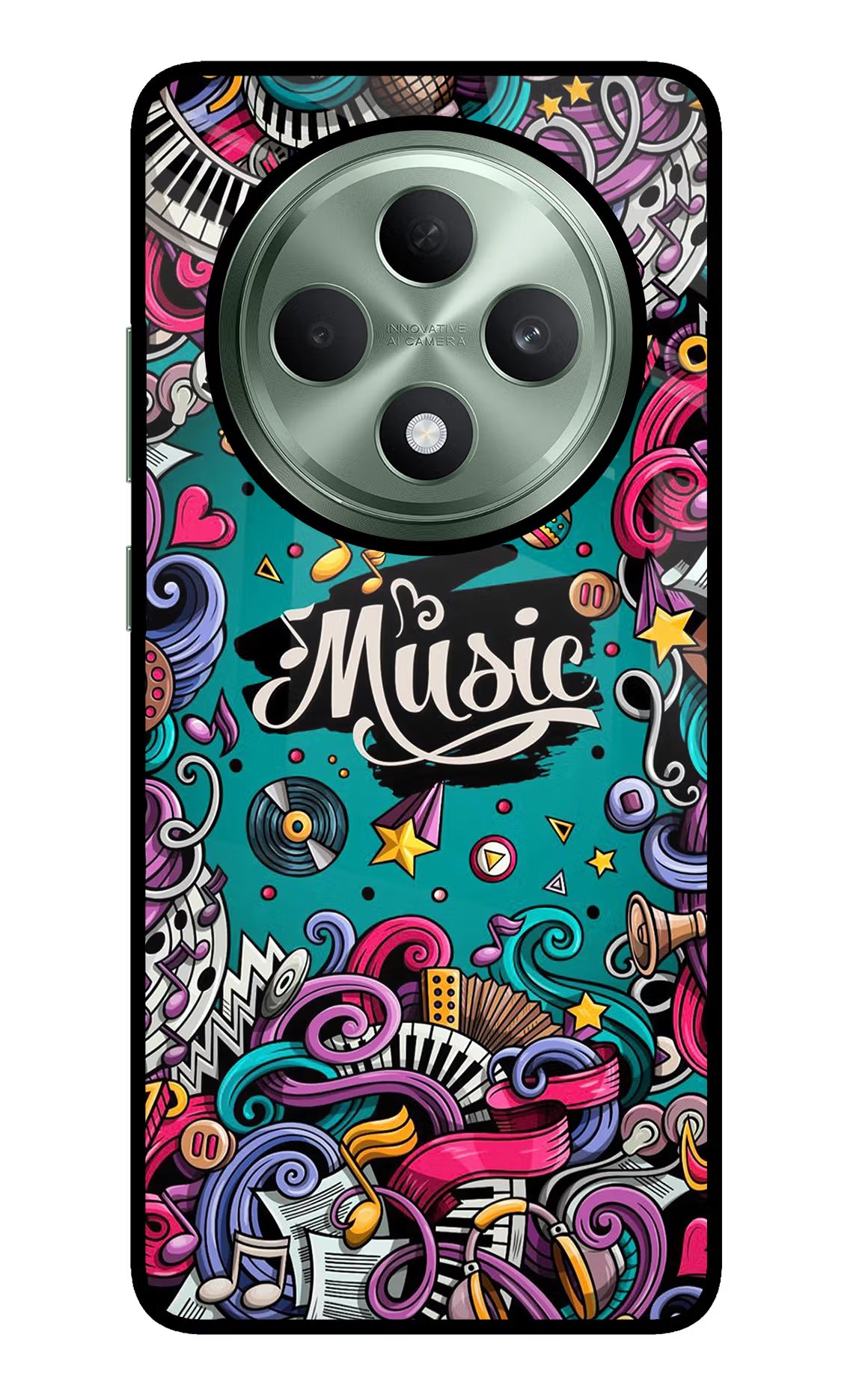 Music Graffiti Oppo F27 5G Glass Case - Music Graffiti Oppo F27 5G Glass Case Music Graffiti Oppo F27 5G Glass Case