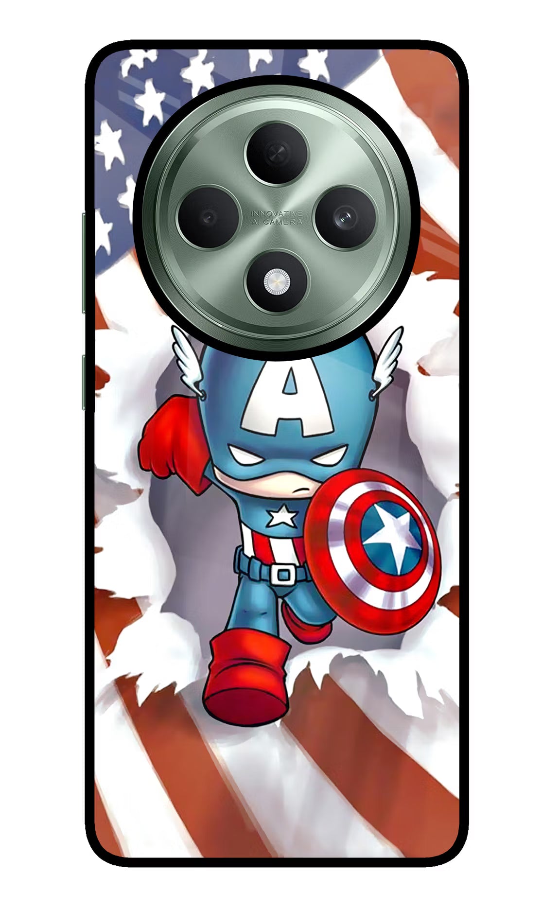 Captain America Oppo F27 5G Glass Case - Captain America Oppo F27 5G Glass Case Captain America Oppo F27 5G Glass Case