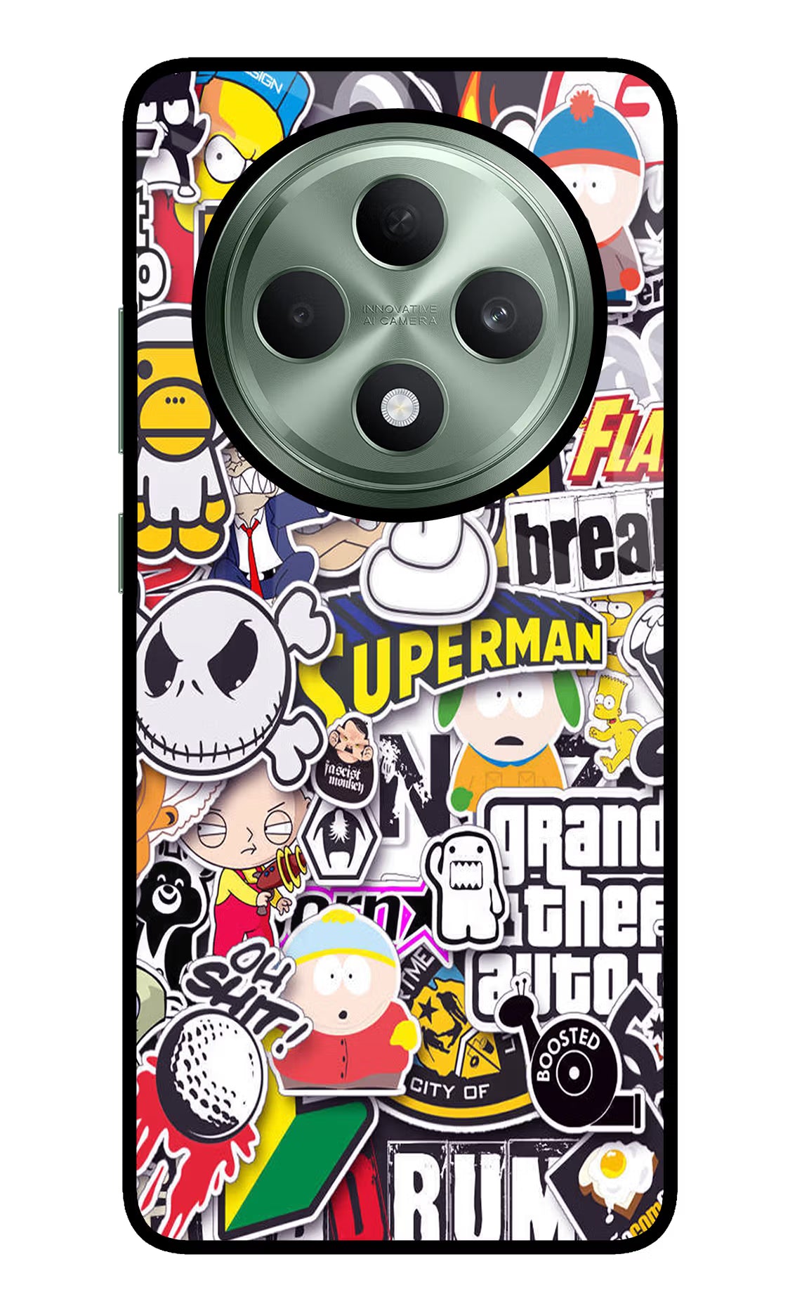 Sticker Bomb Oppo F27 5G Glass Case - Sticker Bomb Oppo F27 5G Glass Case Sticker Bomb Oppo F27 5G Glass Case