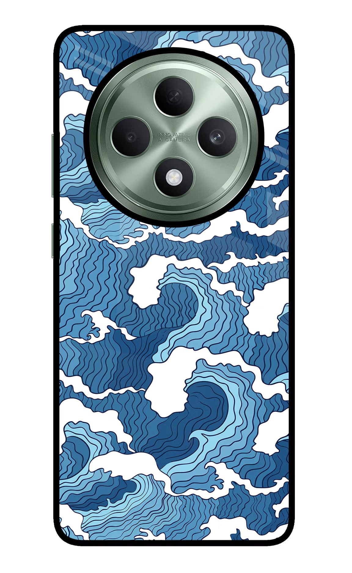 Blue Waves Oppo F27 5G Glass Case - Blue Waves Oppo F27 5G Glass Case Blue Waves Oppo F27 5G Glass Case