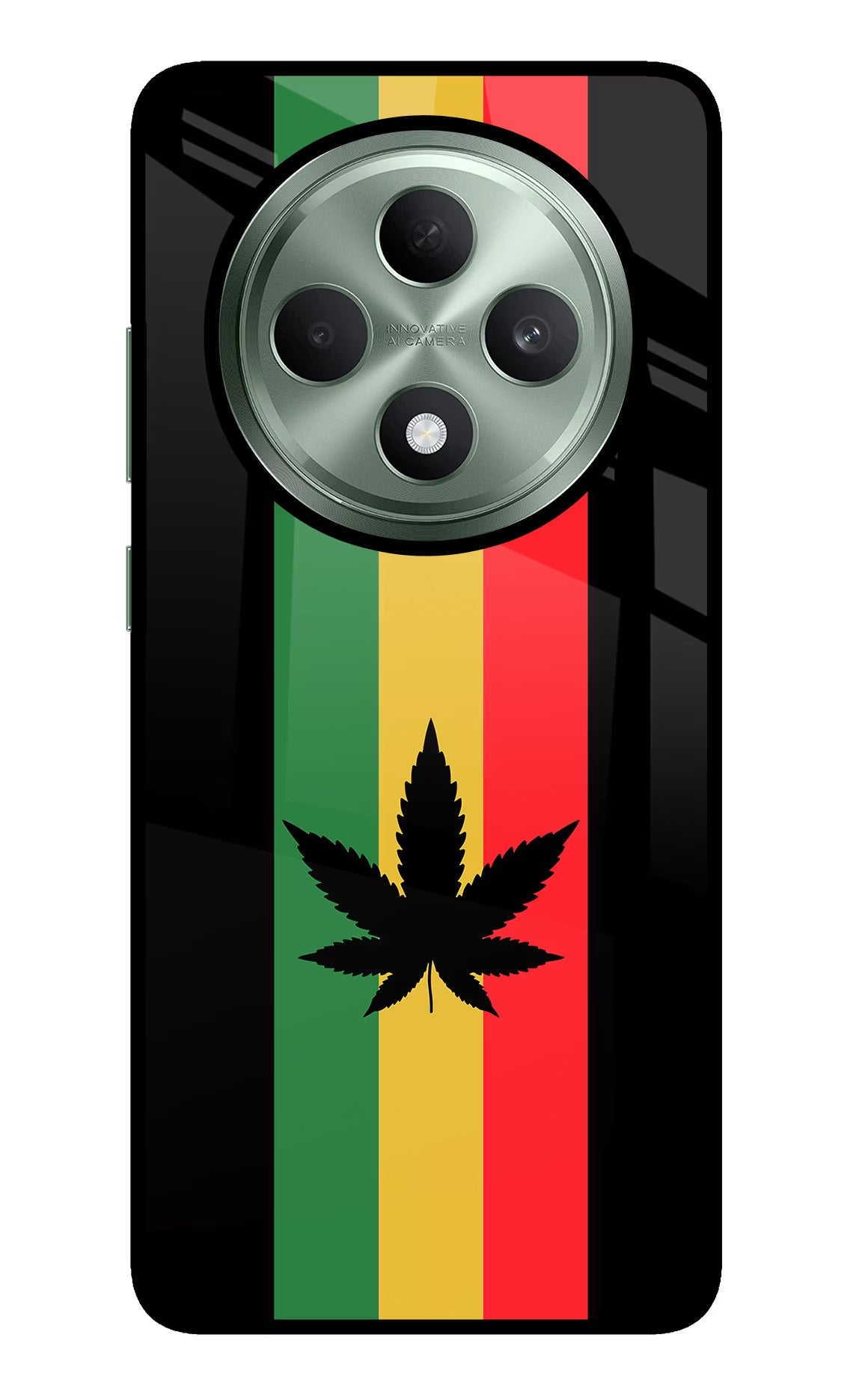 Weed Flag Oppo F27 5G Glass Case - Weed Flag Oppo F27 5G Glass Case Weed Flag Oppo F27 5G Glass Case
