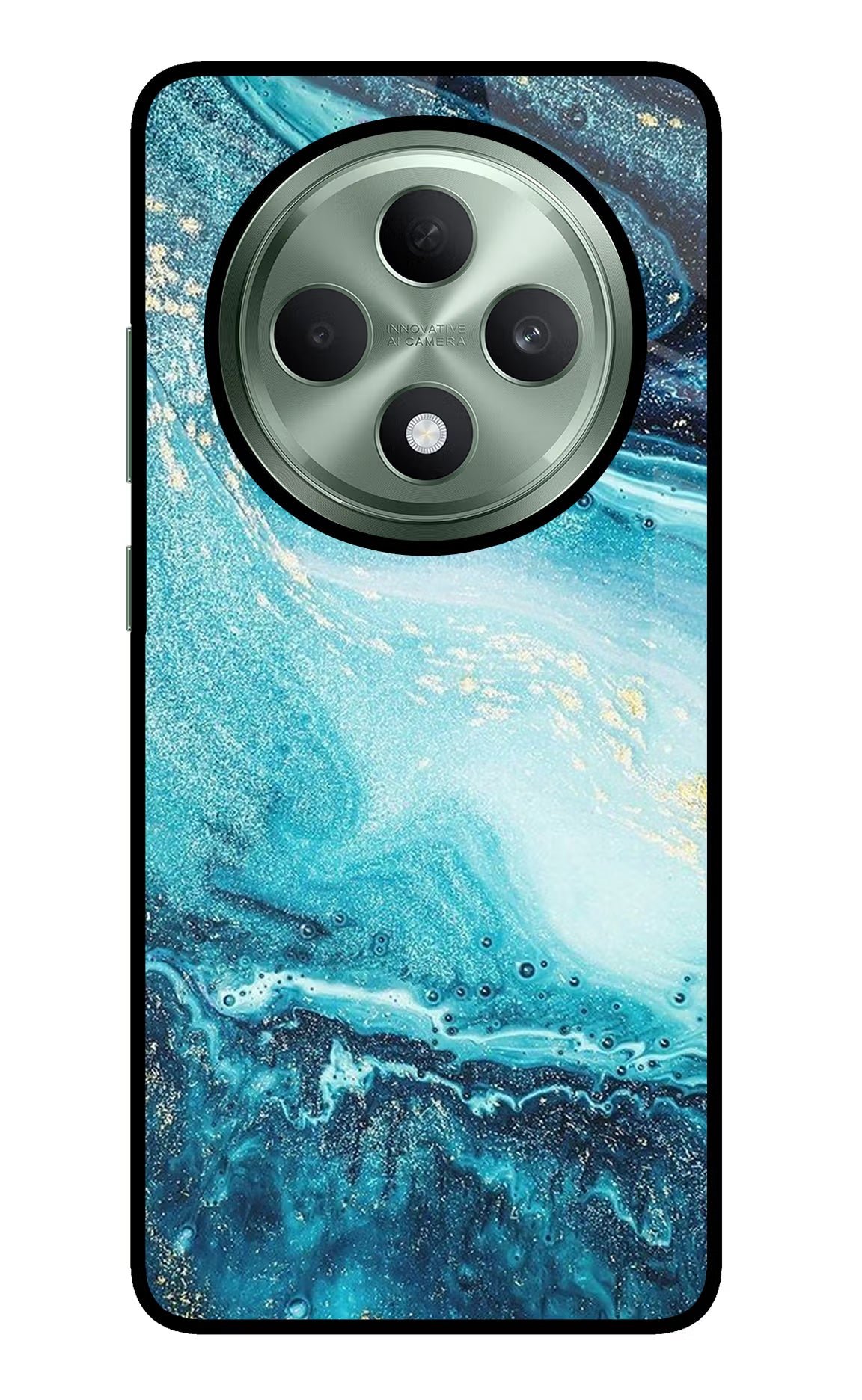 Blue Glitter Marble Oppo F27 5G Glass Case - Blue Glitter Marble Oppo F27 5G Glass Case Blue Glitter Marble Oppo F27 5G Glass Case