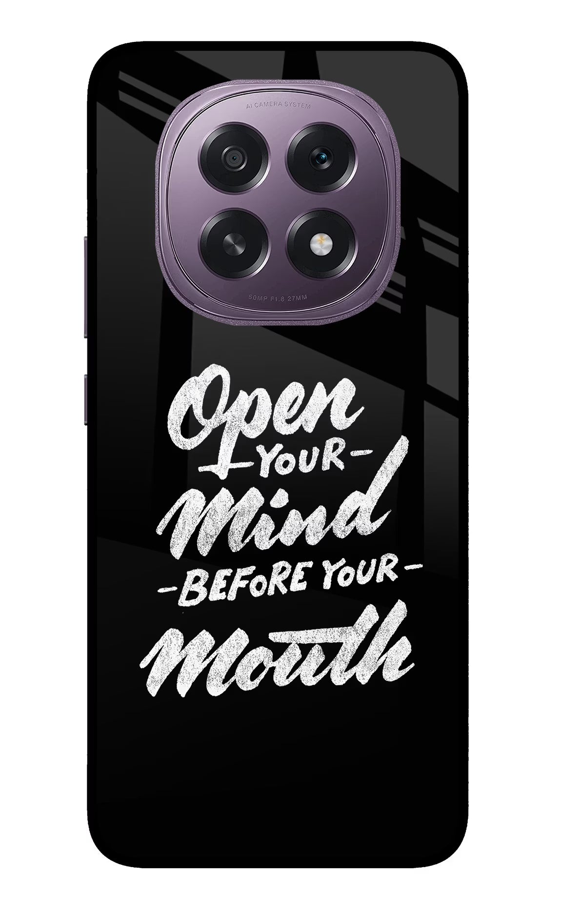 Open Your Mind Before Your Mouth Oppo F29 5G Glass Case Back Cover by Casekaro