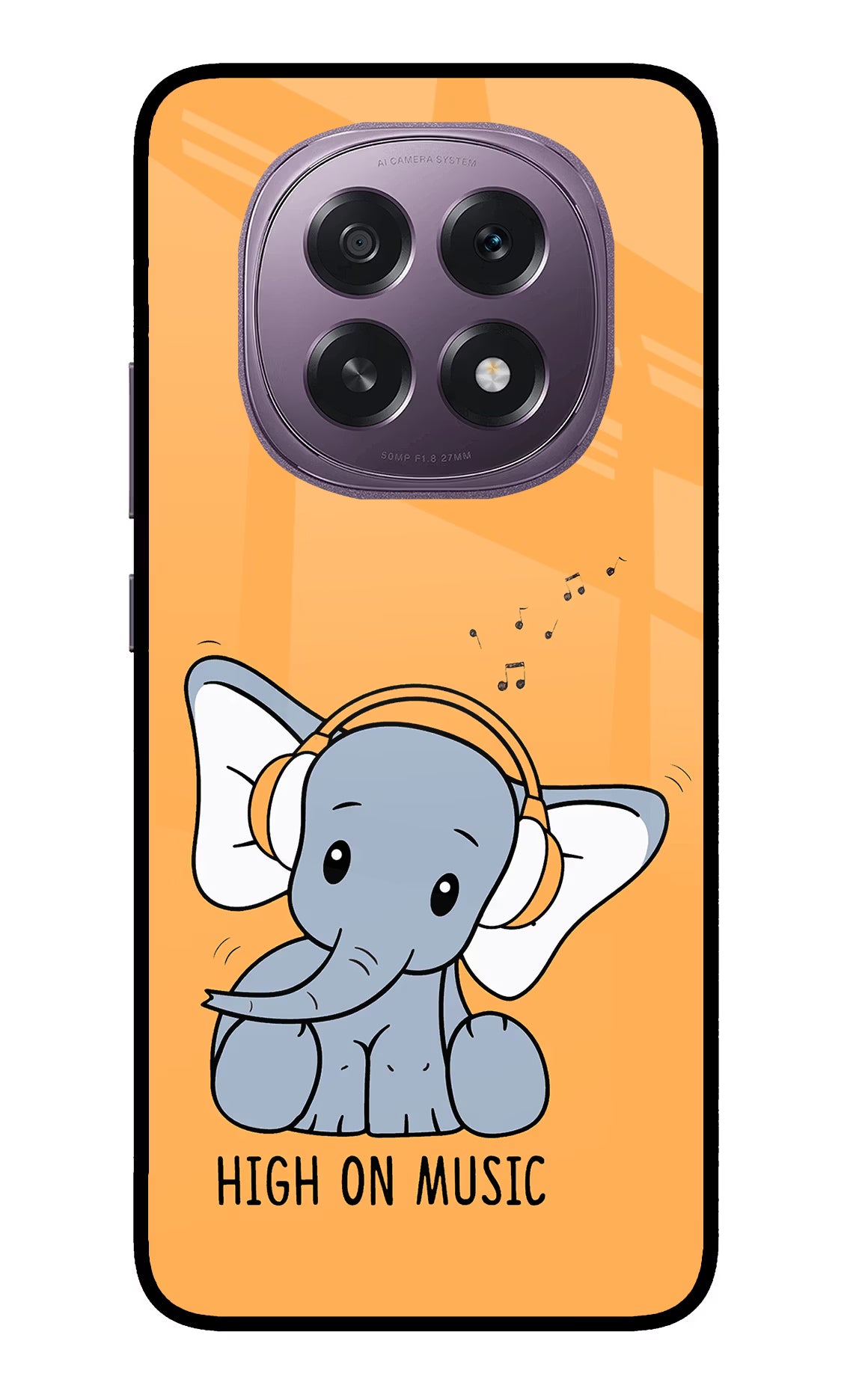 High On Music Oppo F29 5G Glass Case Back Cover by Casekaro