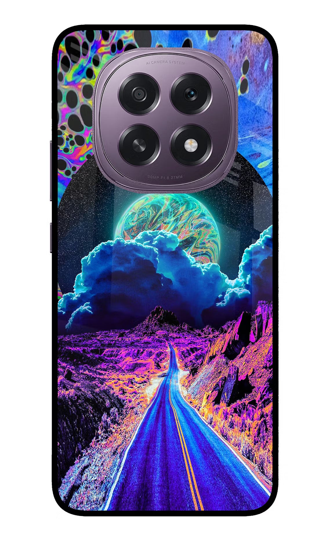 Psychedelic Painting Oppo F29 5G Glass Case Back Cover by Casekaro
